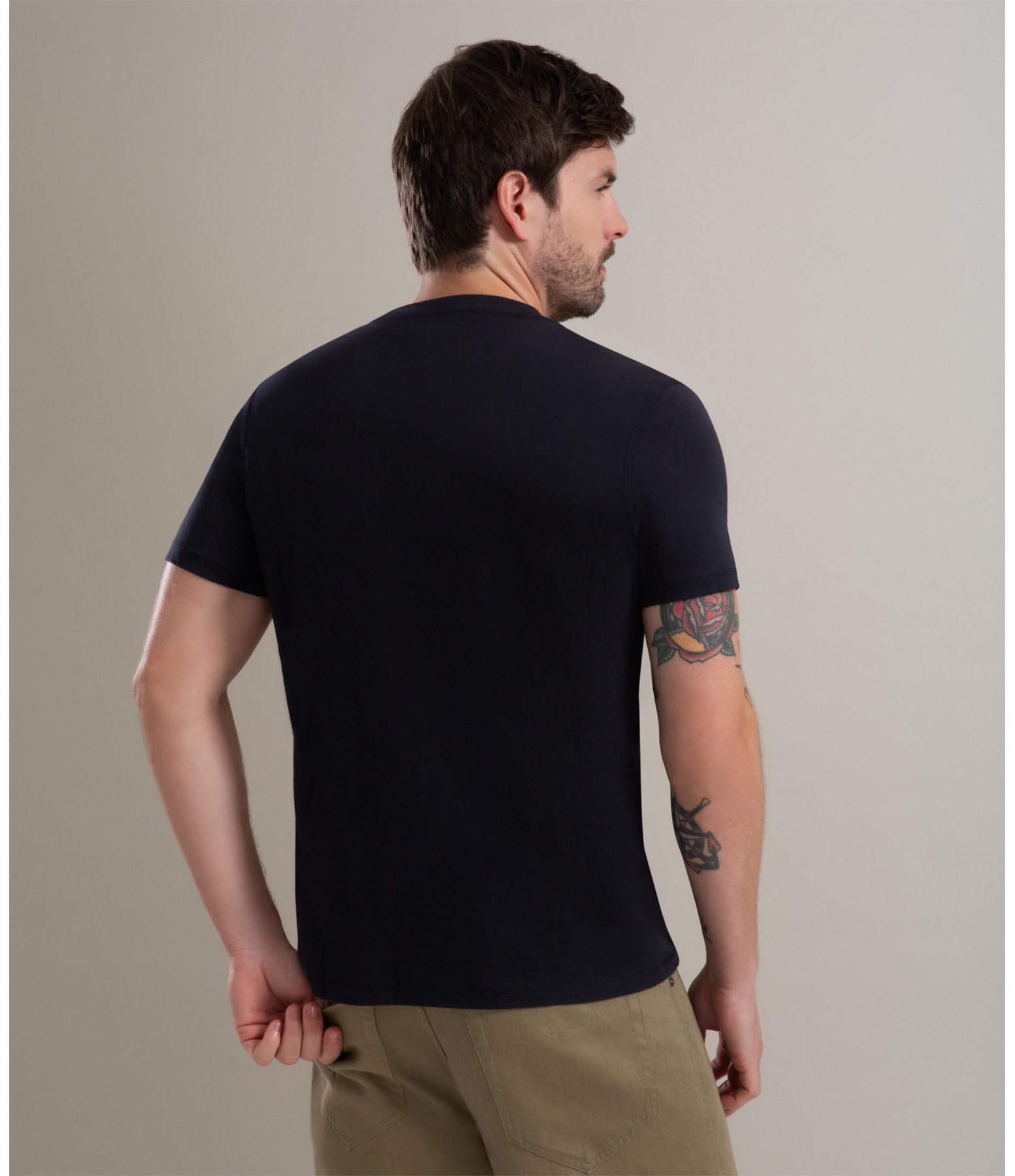 T-Shirt Casual Pima Dark Navy