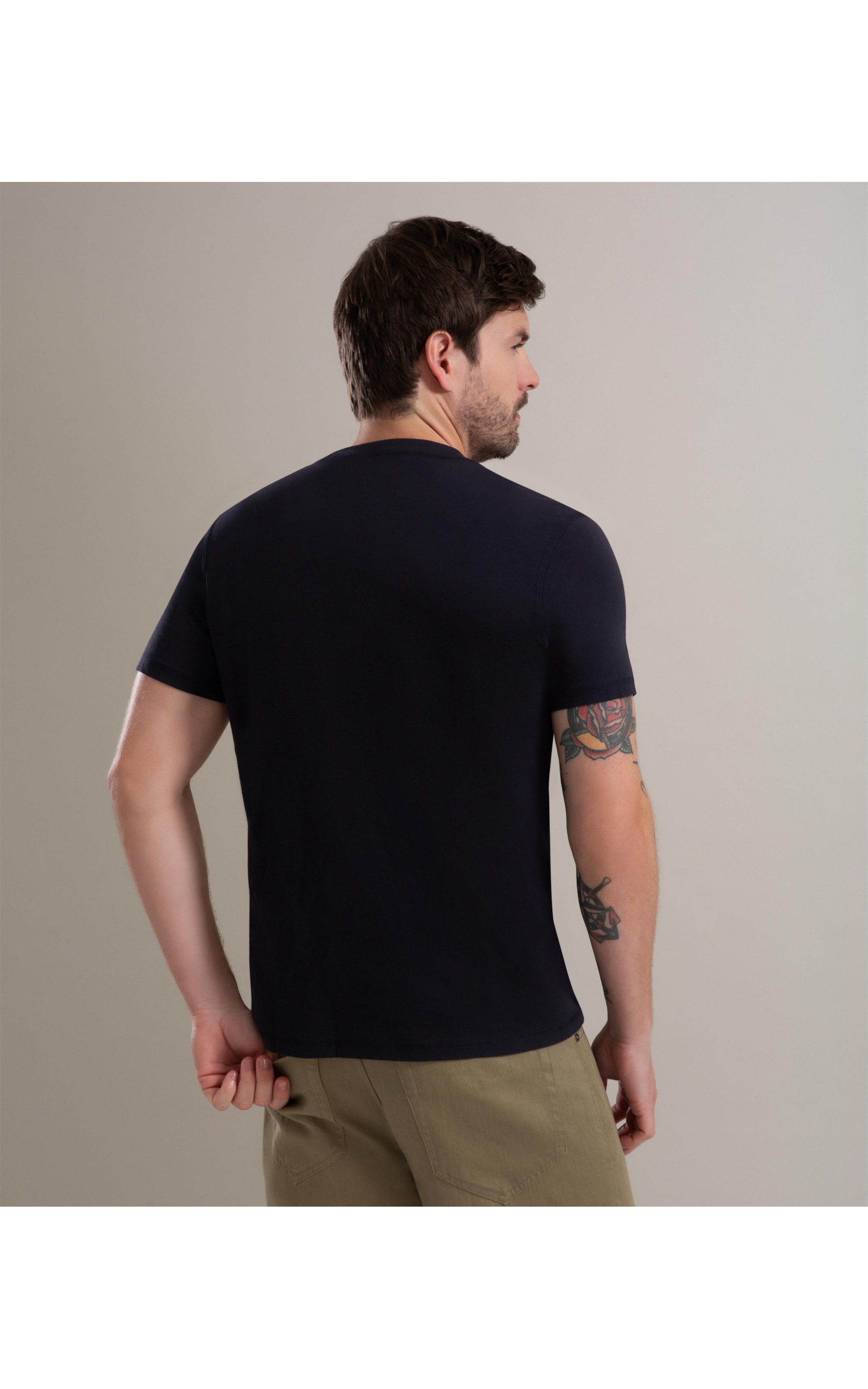T-Shirt Casual Pima Dark Navy