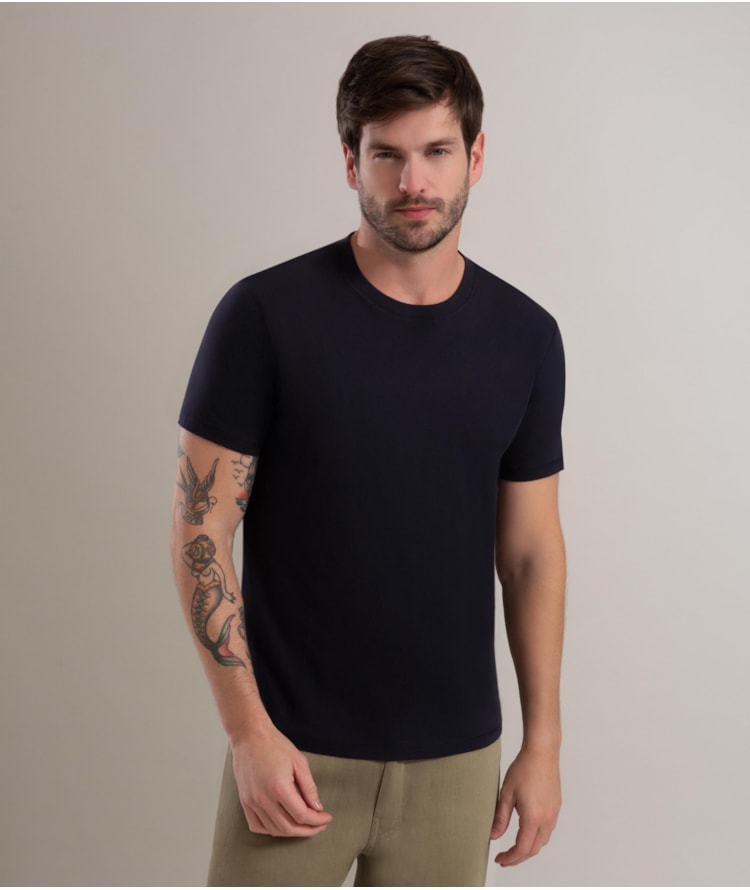 T-Shirt Casual Pima Mc Dark Navy