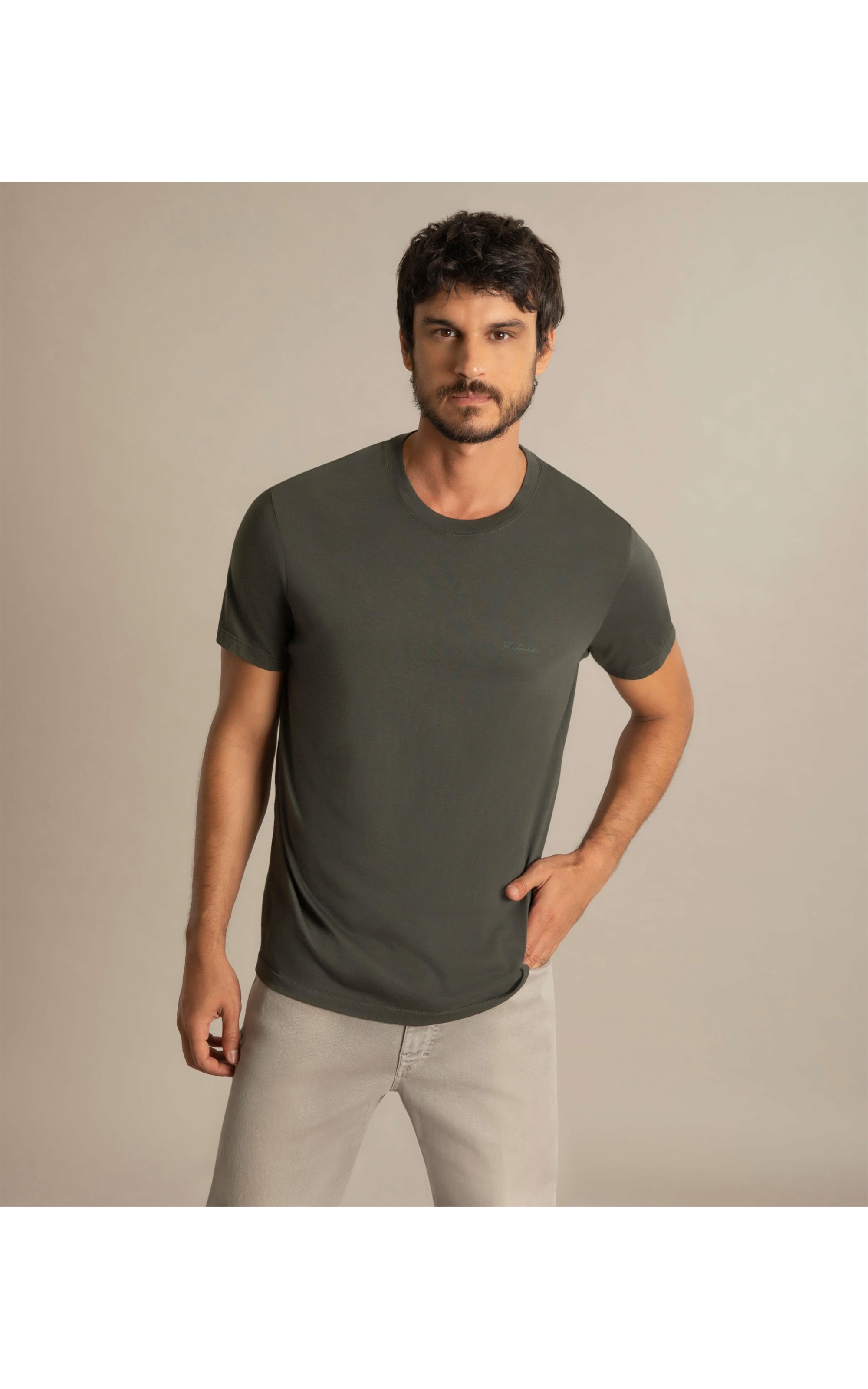 T-Shirt Casual Pima Mc Verde Militar