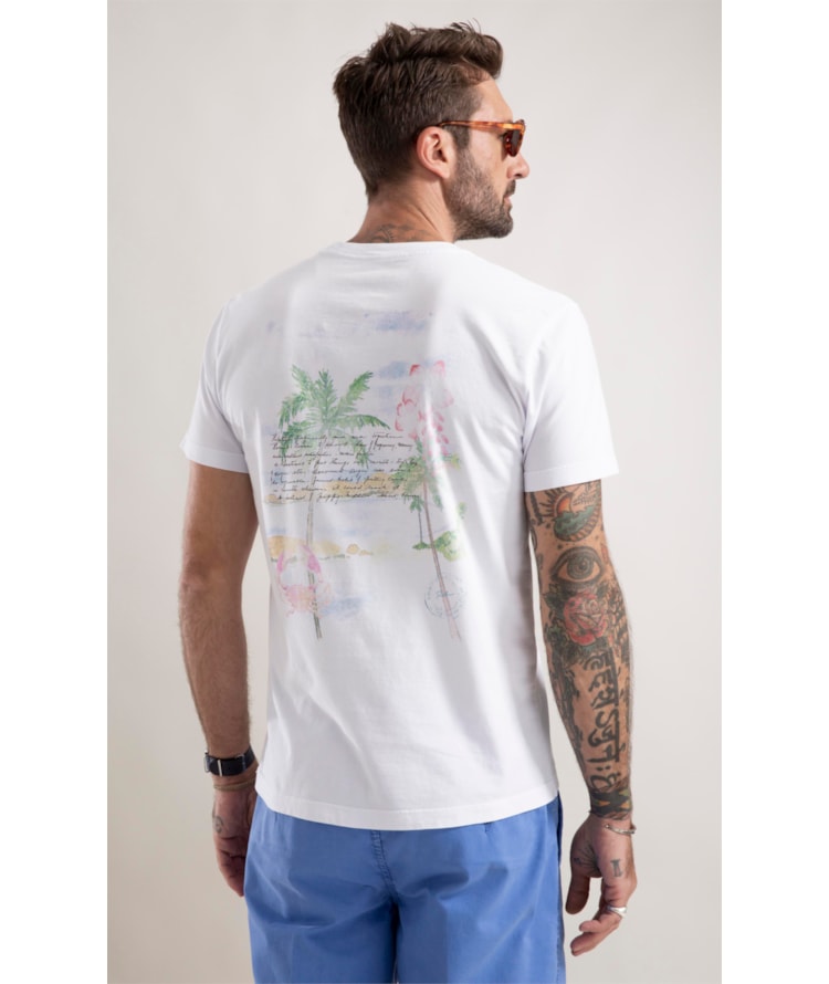 T-Shirt Colagem Coqueiro Branco