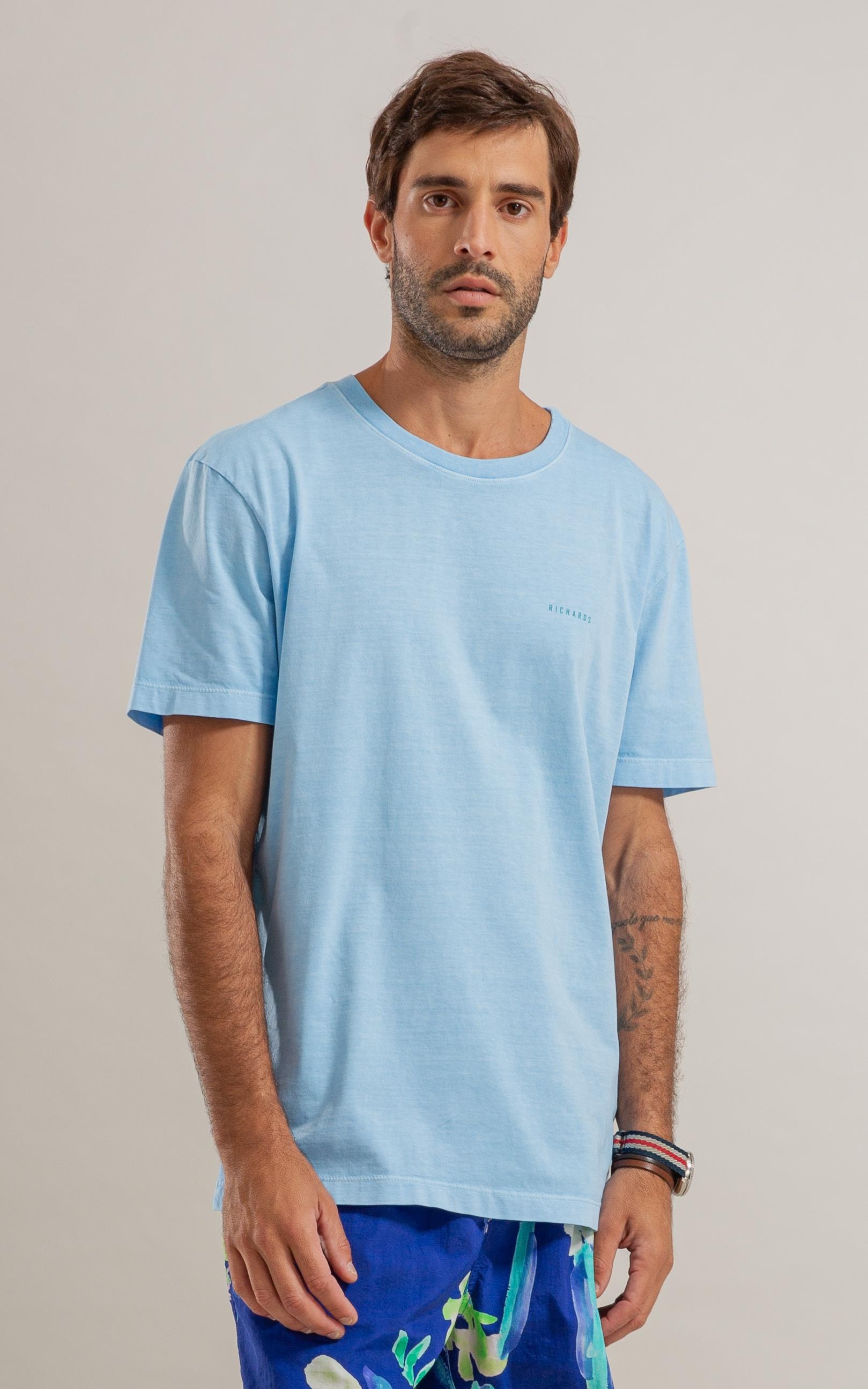 PHO Tee - ブルー T-Shirt Coqueiral Washed Mc Bf Azul Seco