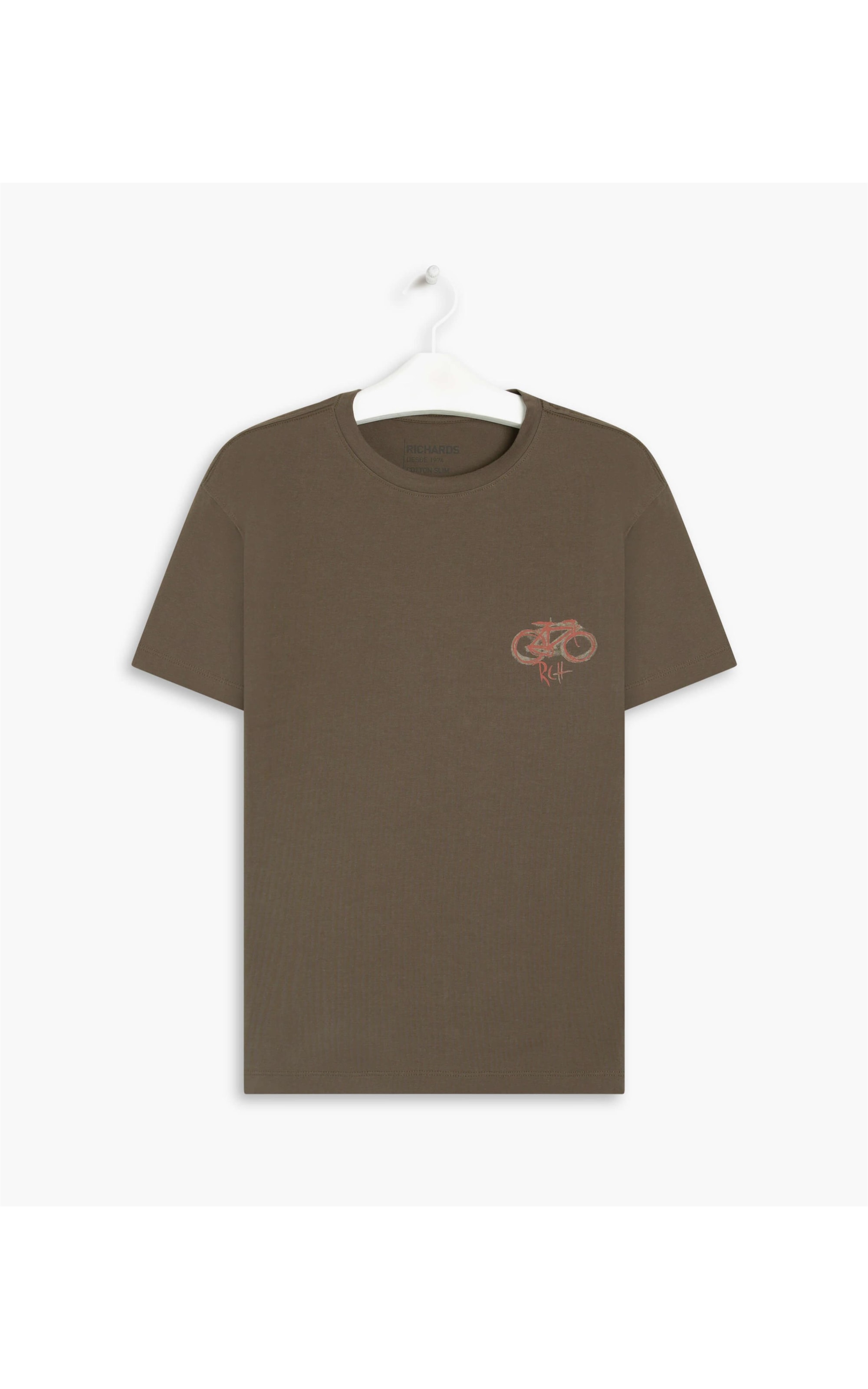 T-Shirt Cotton Bike Sketch Tabaco