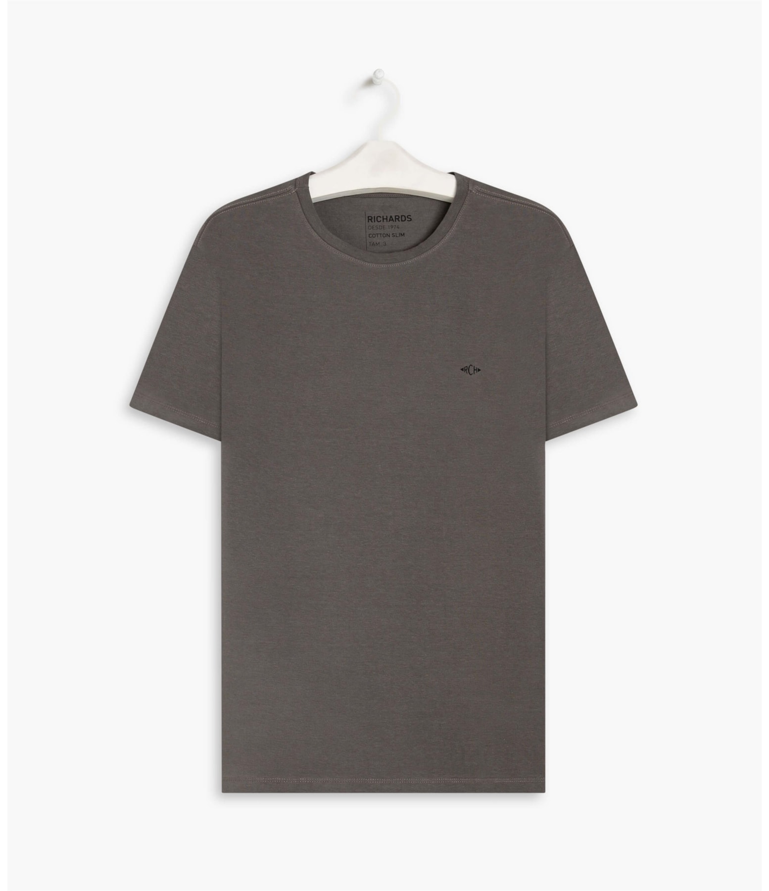 T-Shirt Cotton Slim Basic Grafite