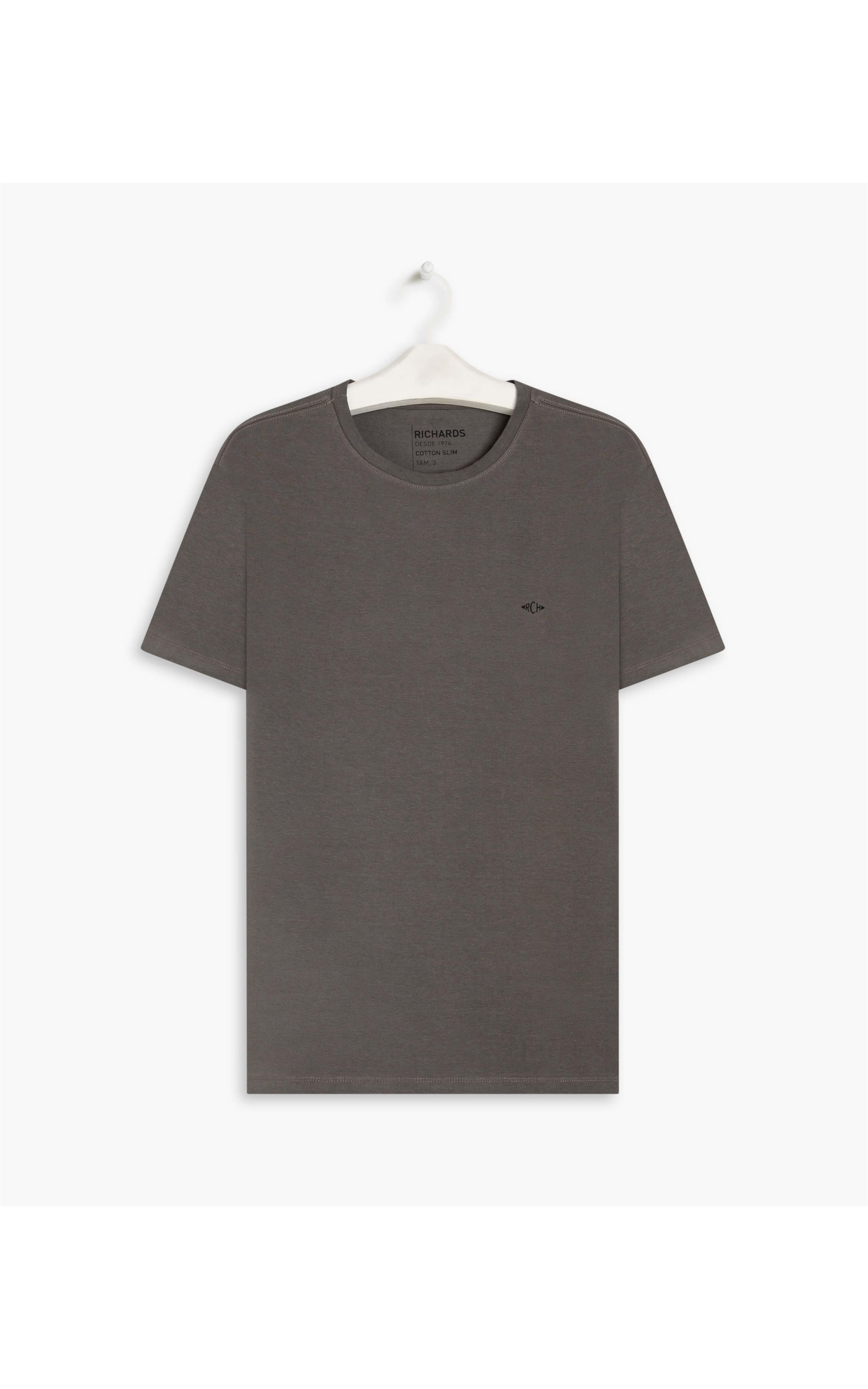 T-Shirt Cotton Slim Basic Grafite