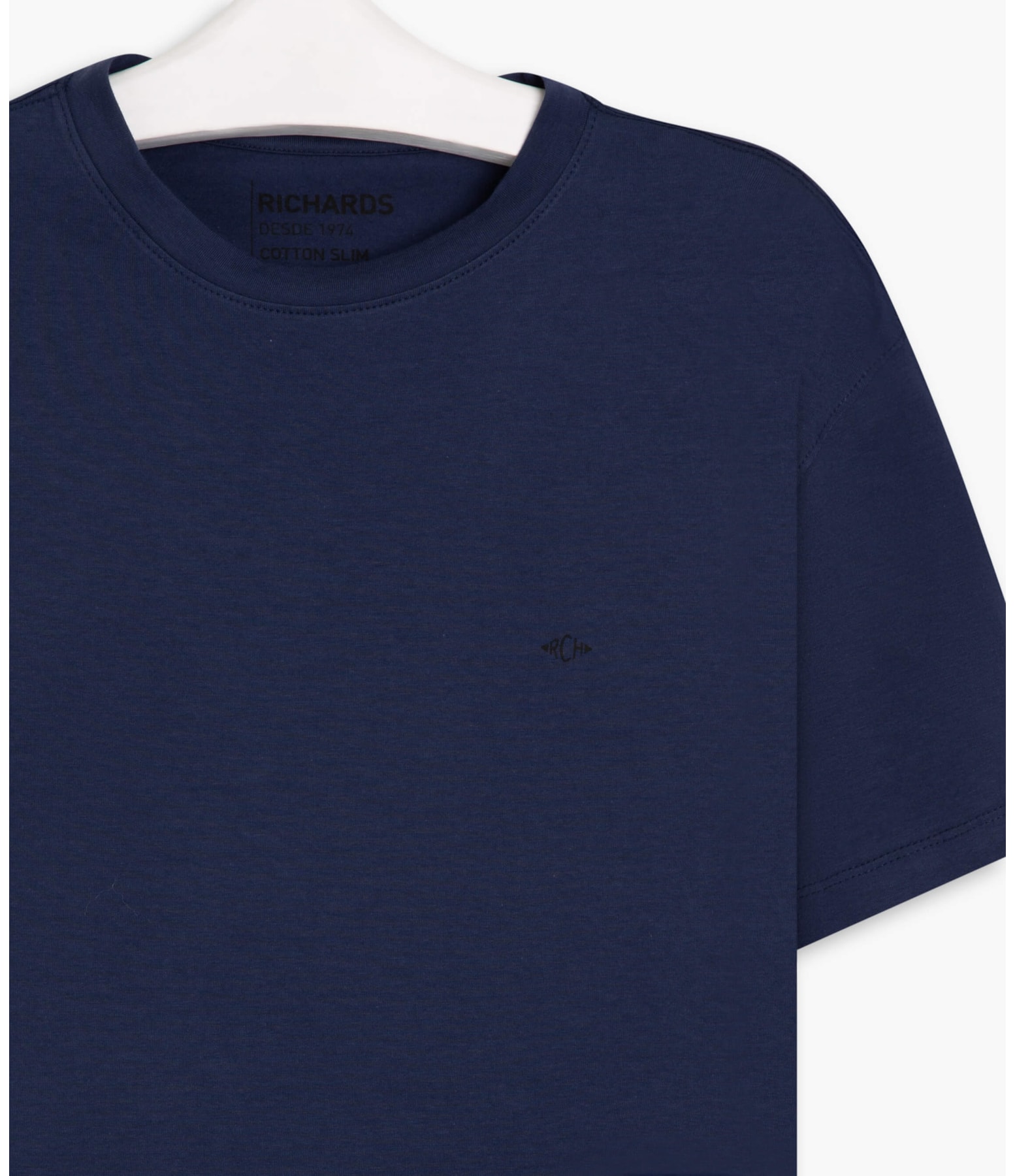 T-Shirt Cotton Slim Basic Marinho
