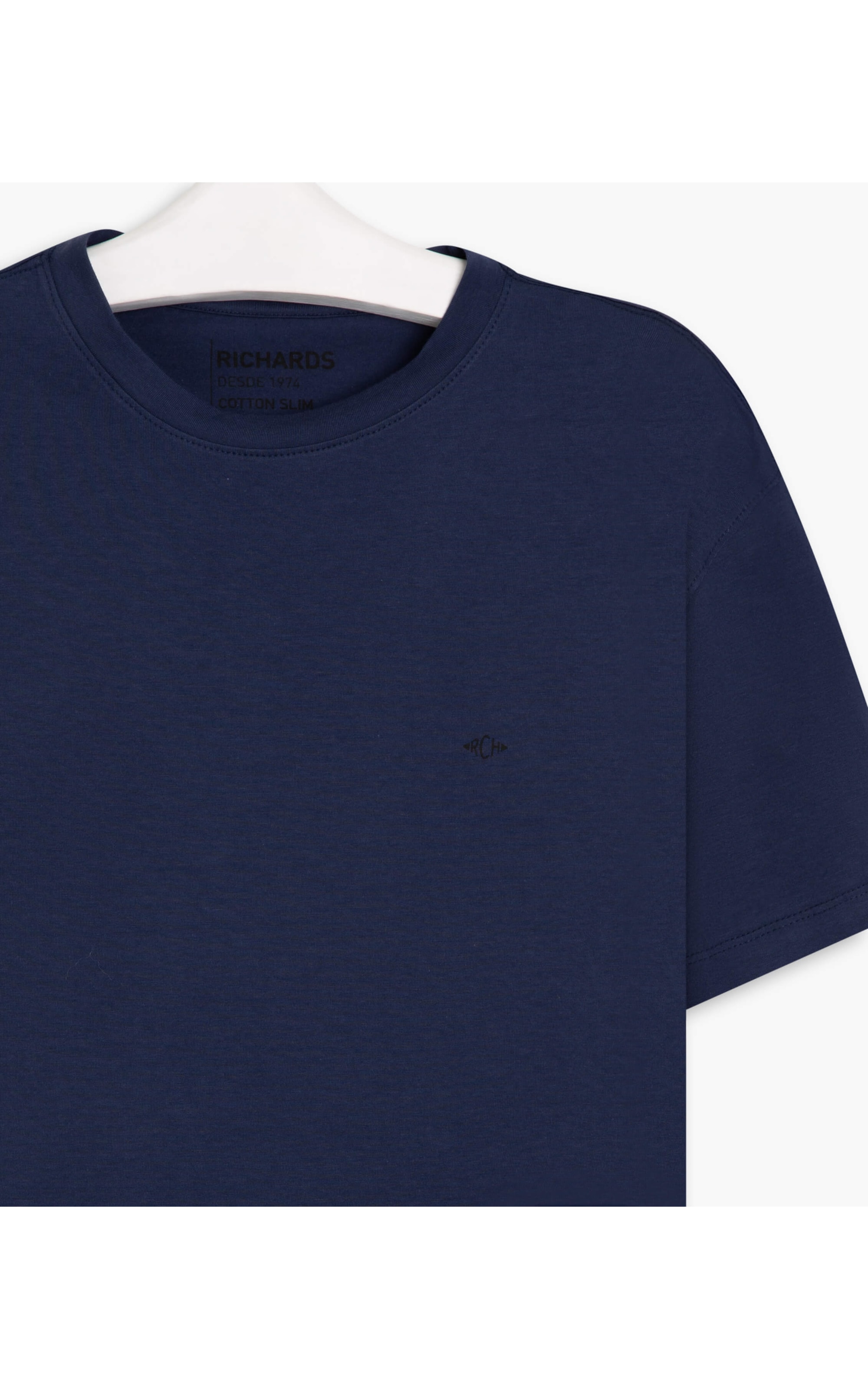 T-Shirt Cotton Slim Basic Marinho