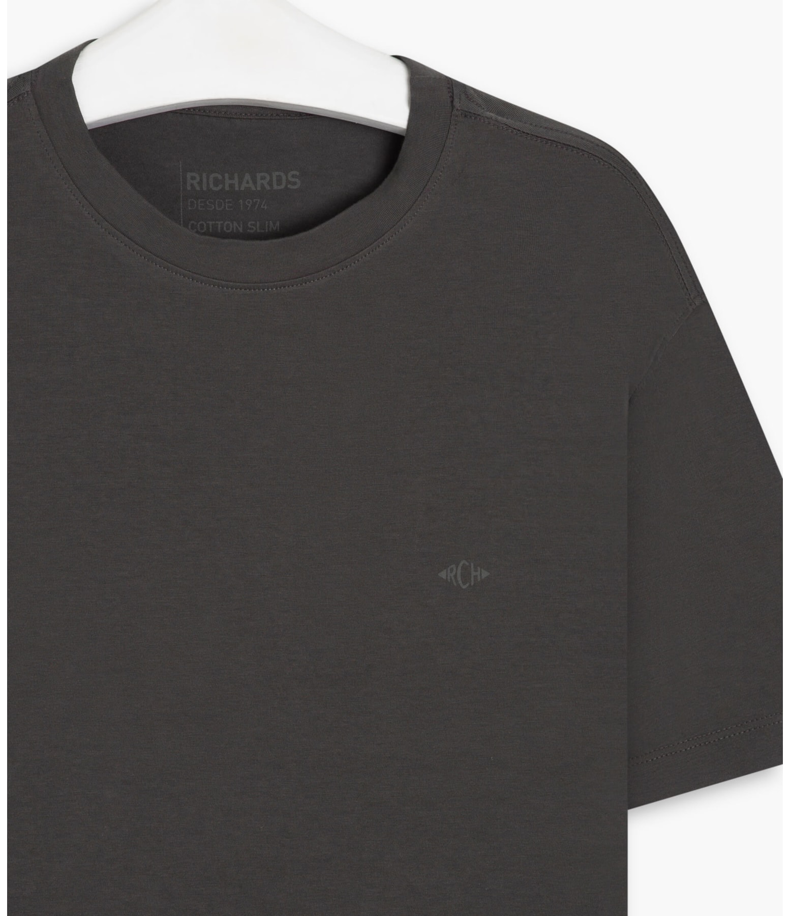 T-Shirt Cotton Slim Basic Musgo