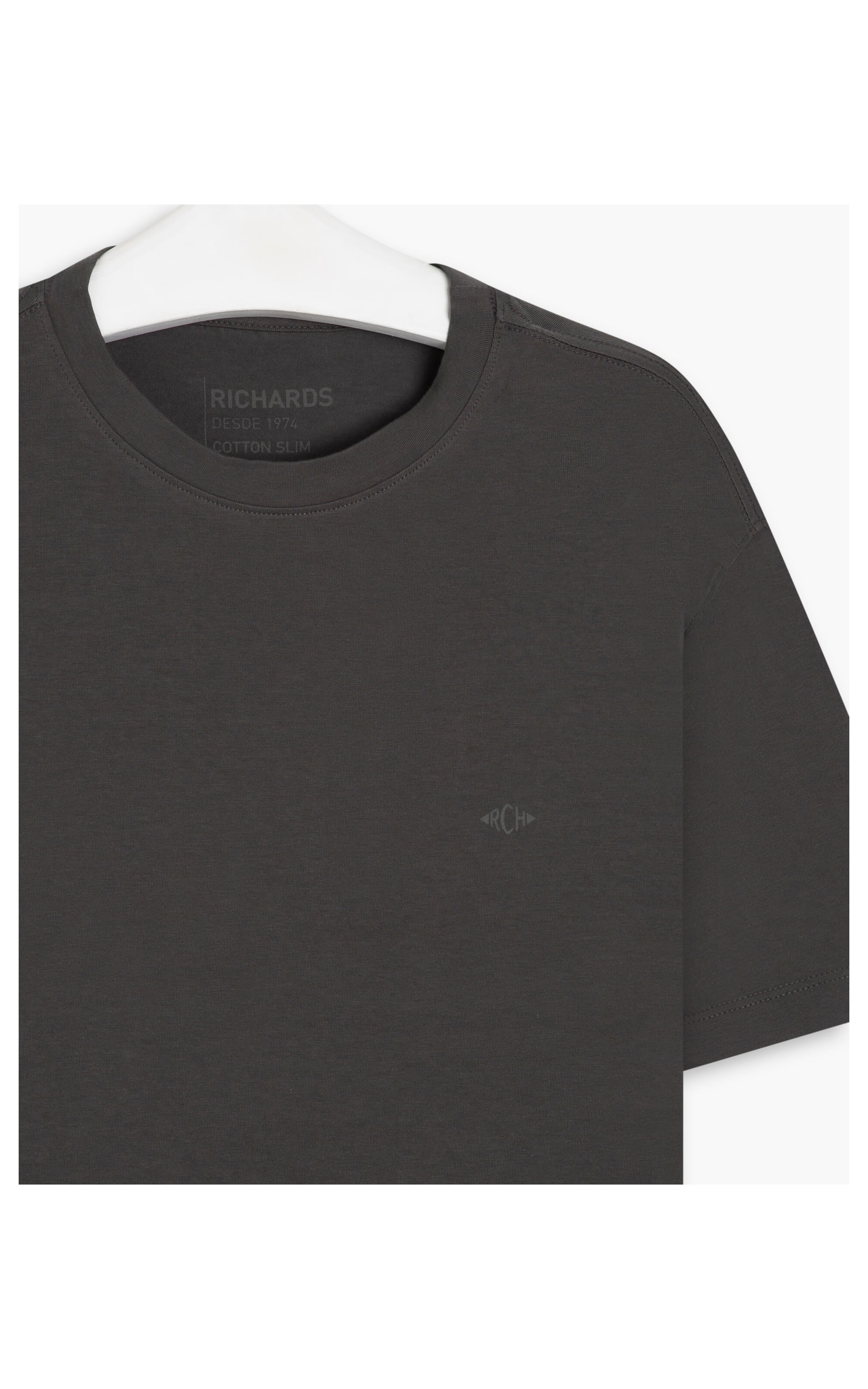 T-Shirt Cotton Slim Basic Musgo
