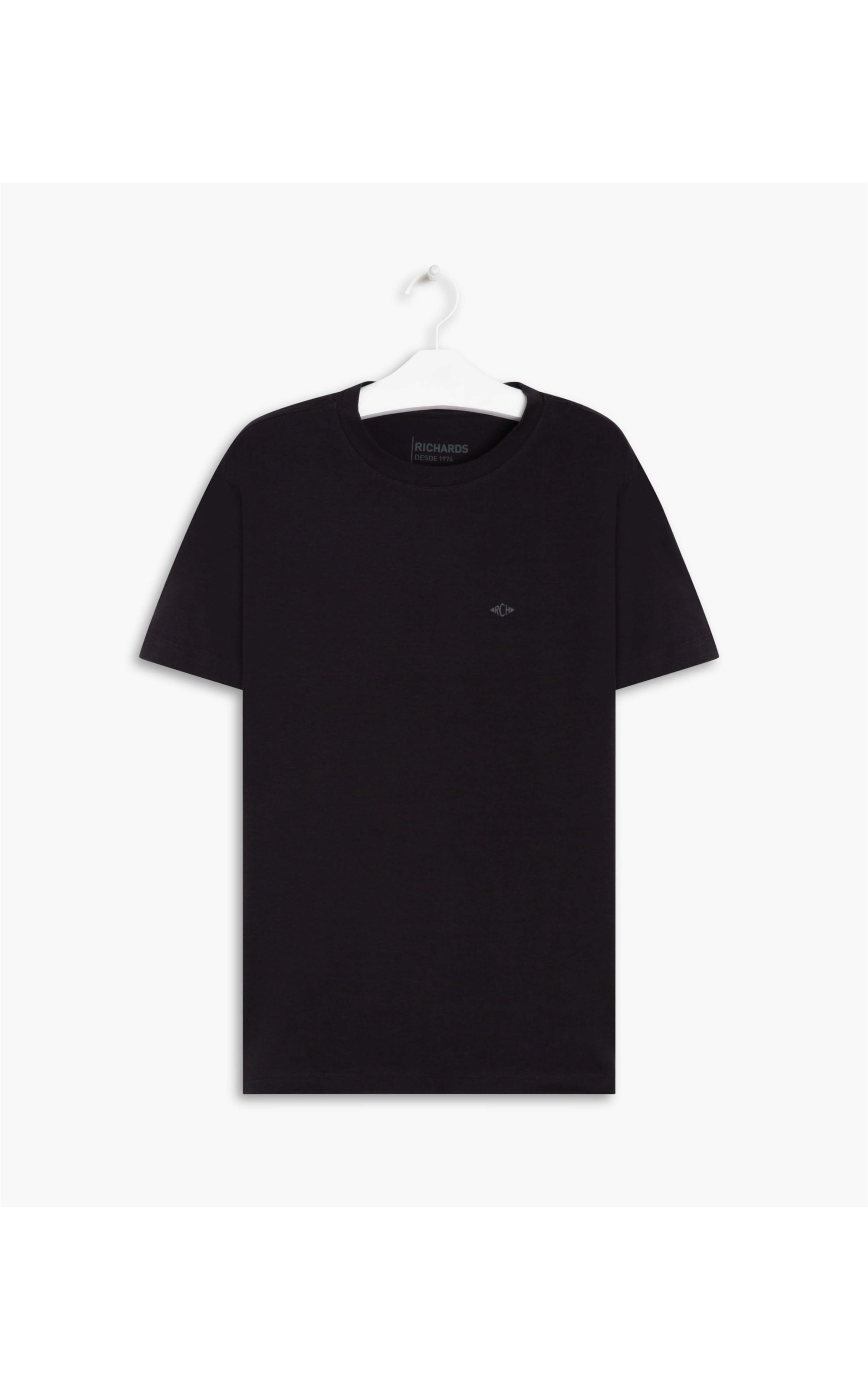 T-Shirt Cotton Slim Basic Preto