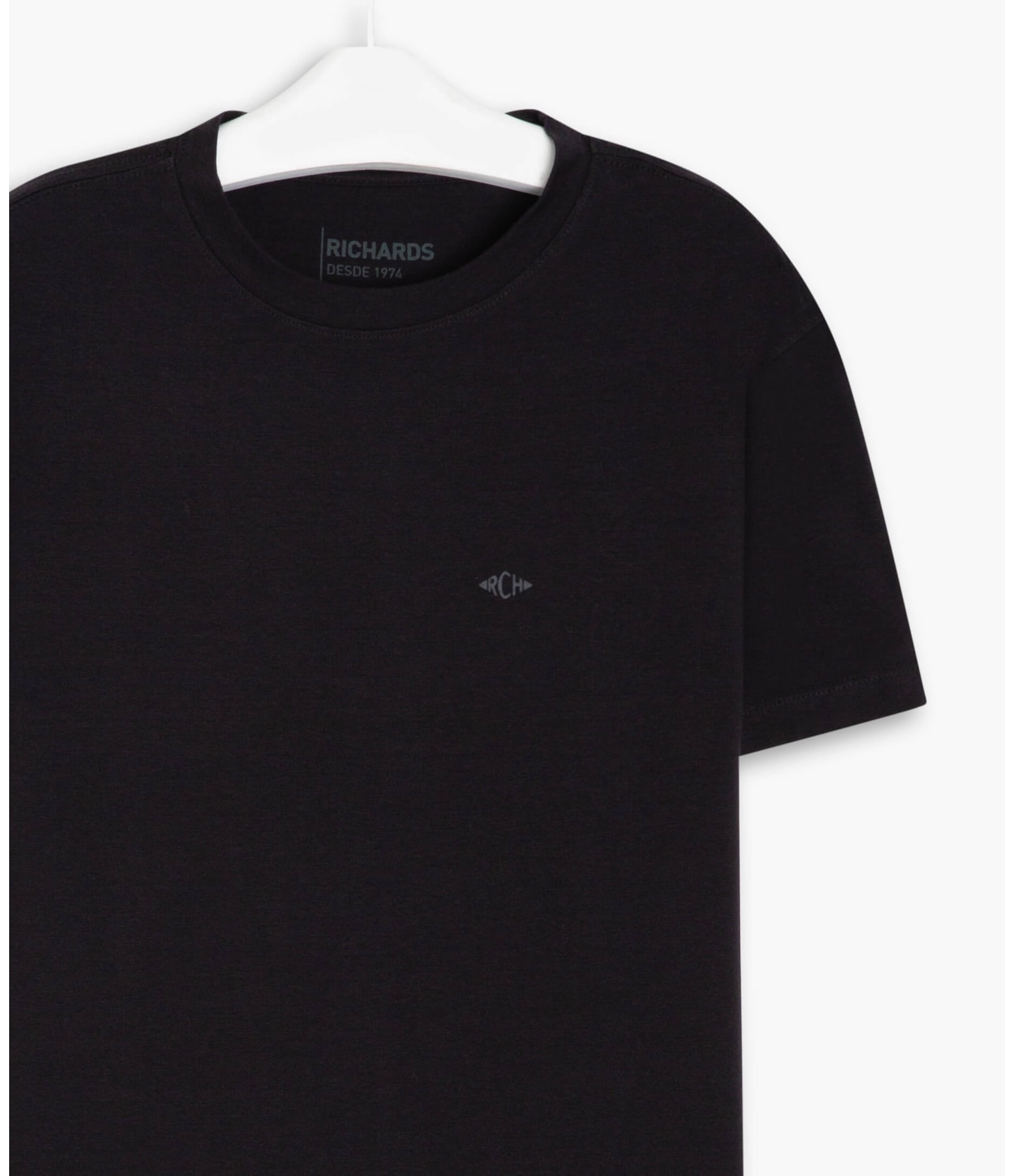 T-Shirt Cotton Slim Basic Preto