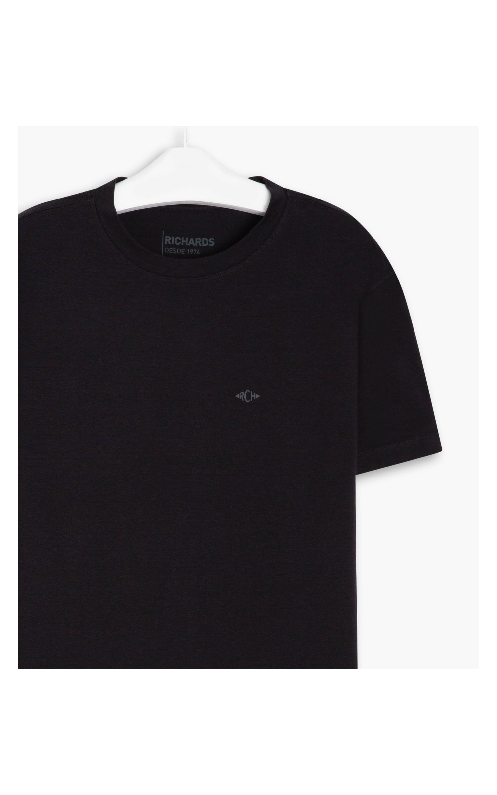 T-Shirt Cotton Slim Basic Preto