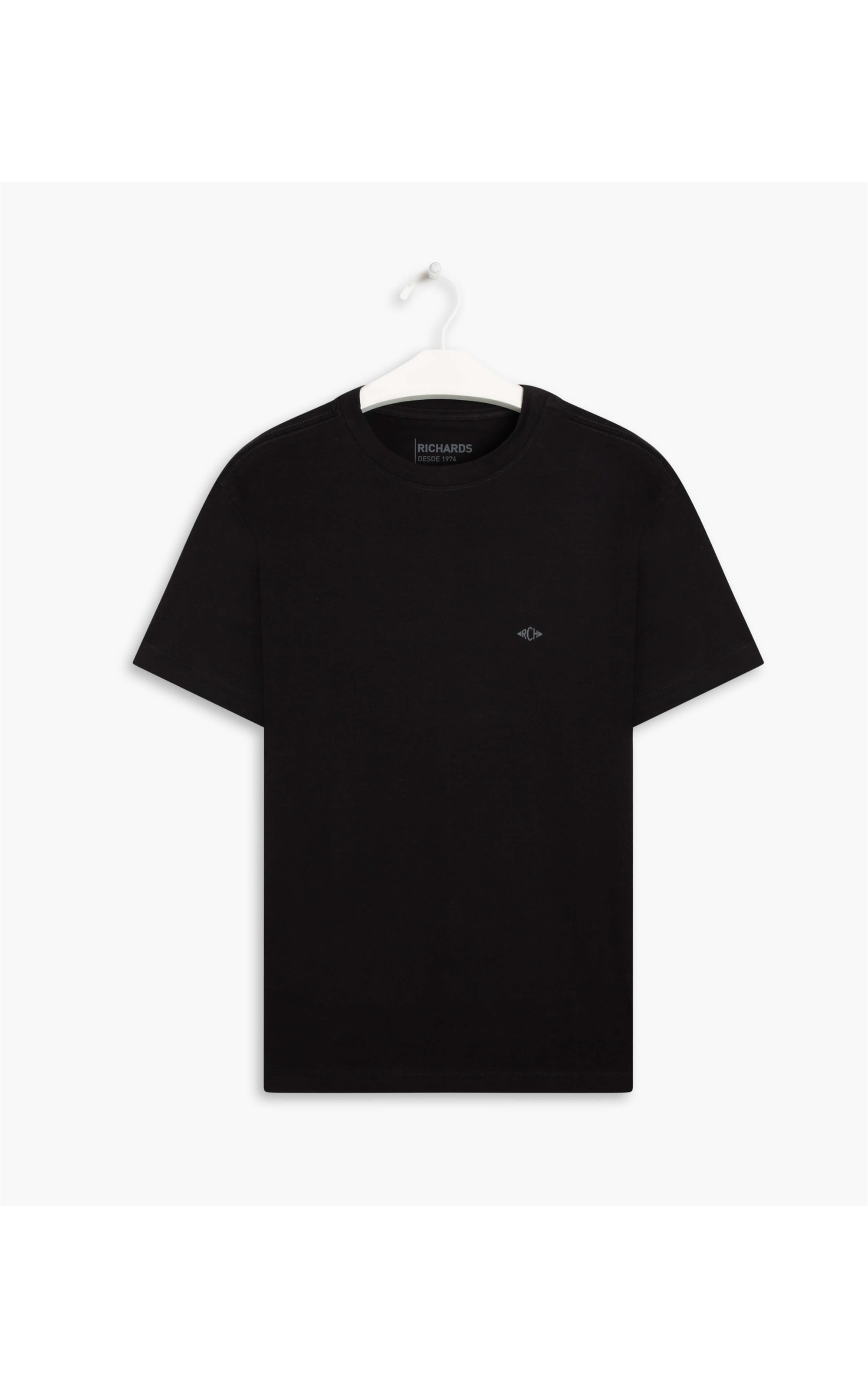 T-Shirt Cotton Slim Basic Preto