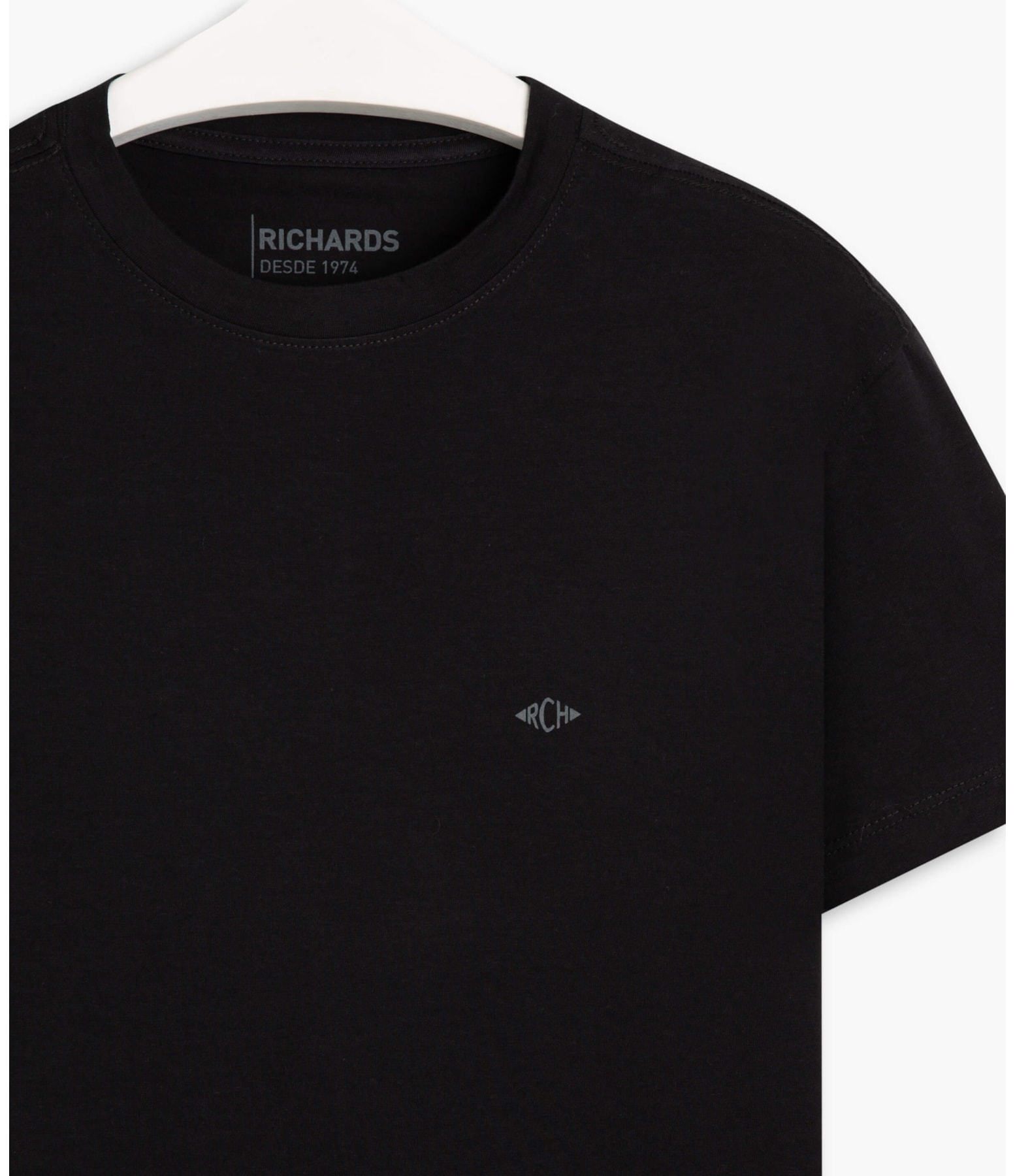 T-Shirt Cotton Slim Basic Preto