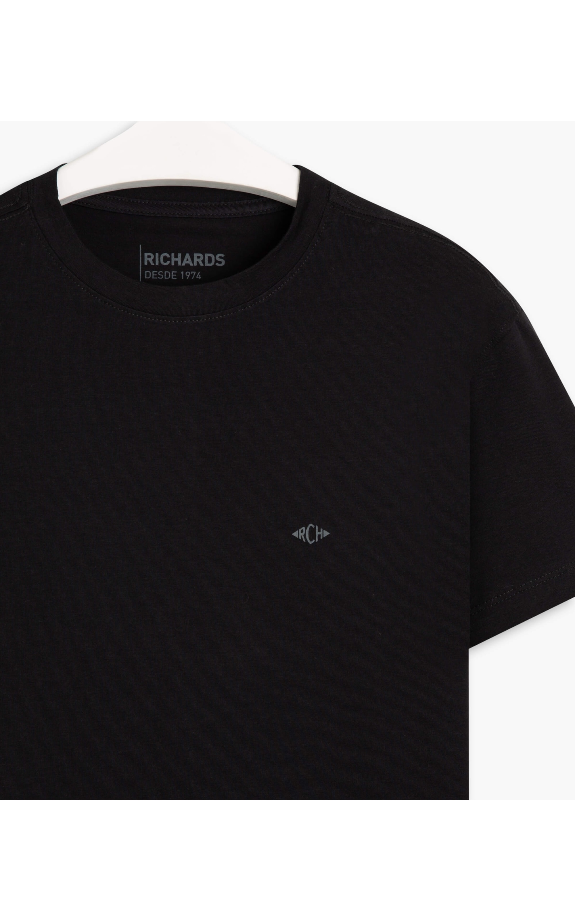 T-Shirt Cotton Slim Basic Preto