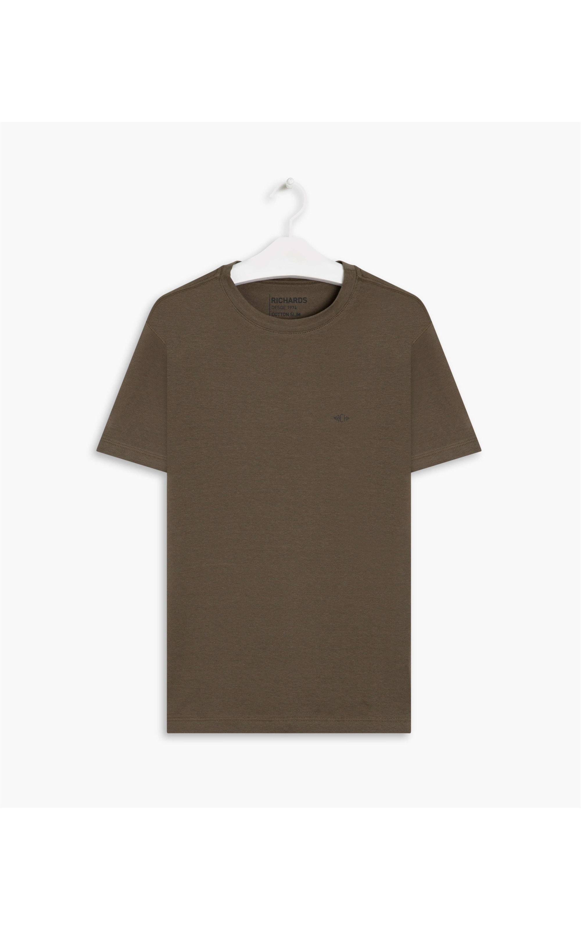T-Shirt Cotton Slim Basic Tabaco