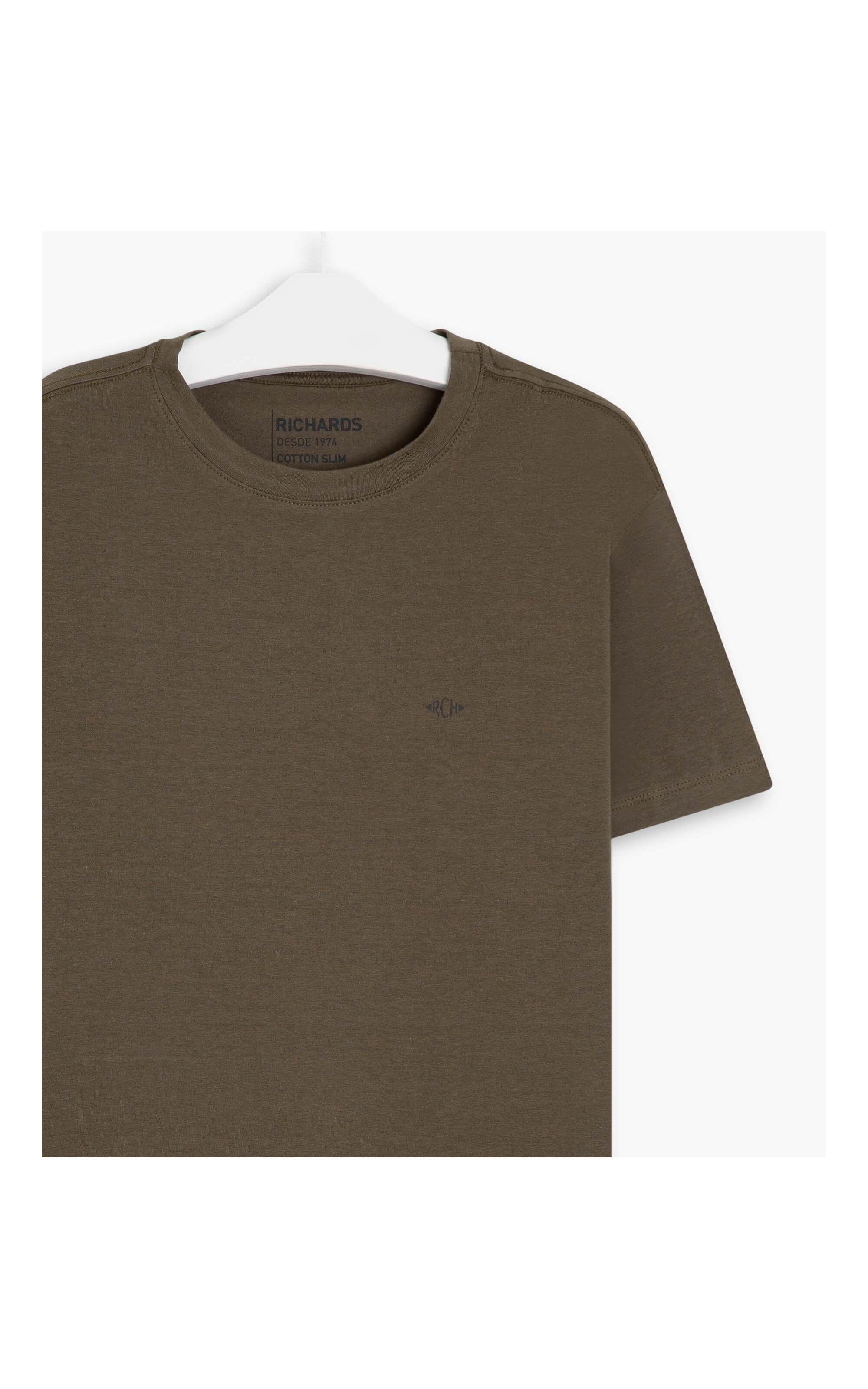 T-Shirt Cotton Slim Basic Tabaco