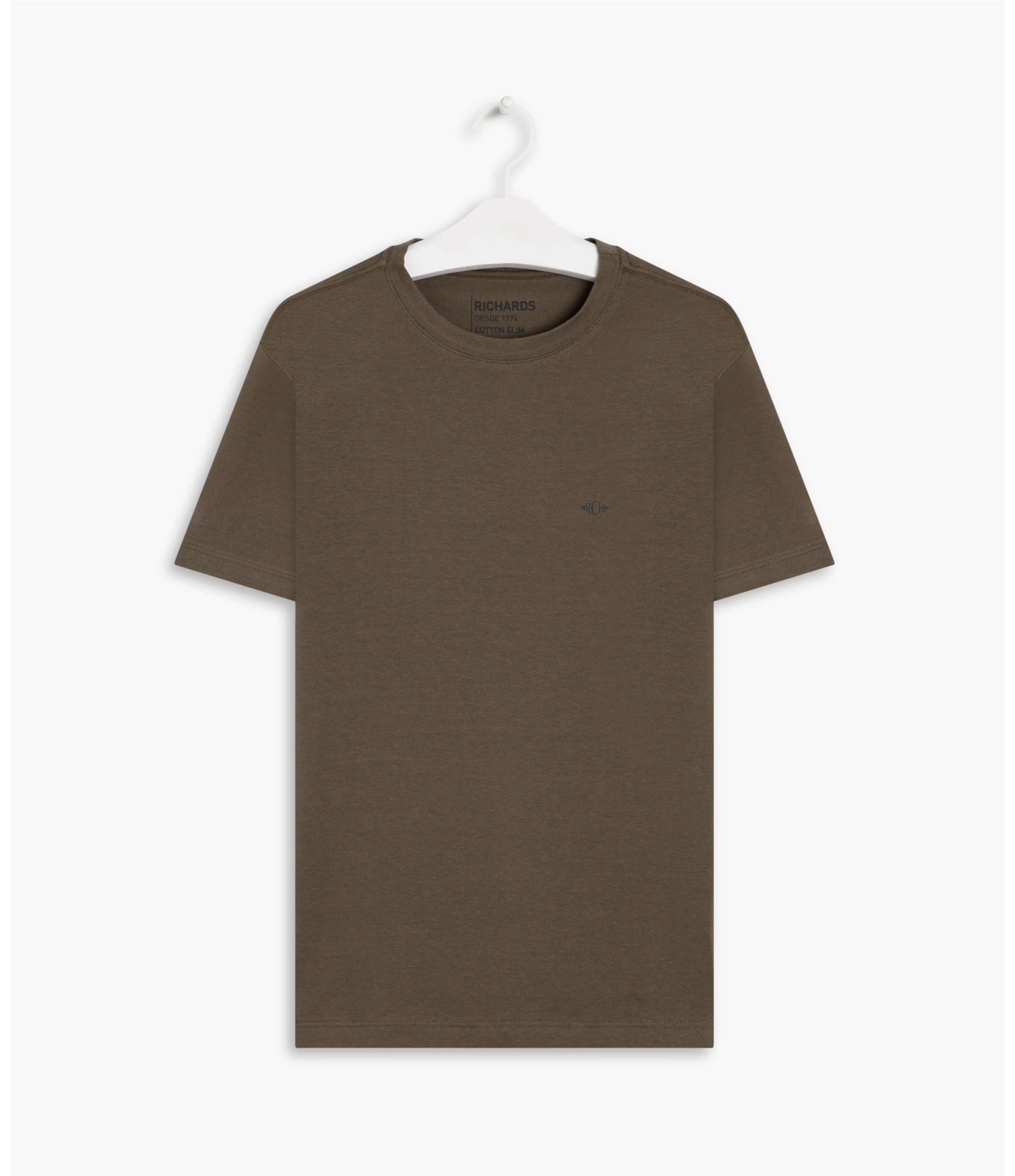 T-Shirt Cotton Slim Basic Tabaco