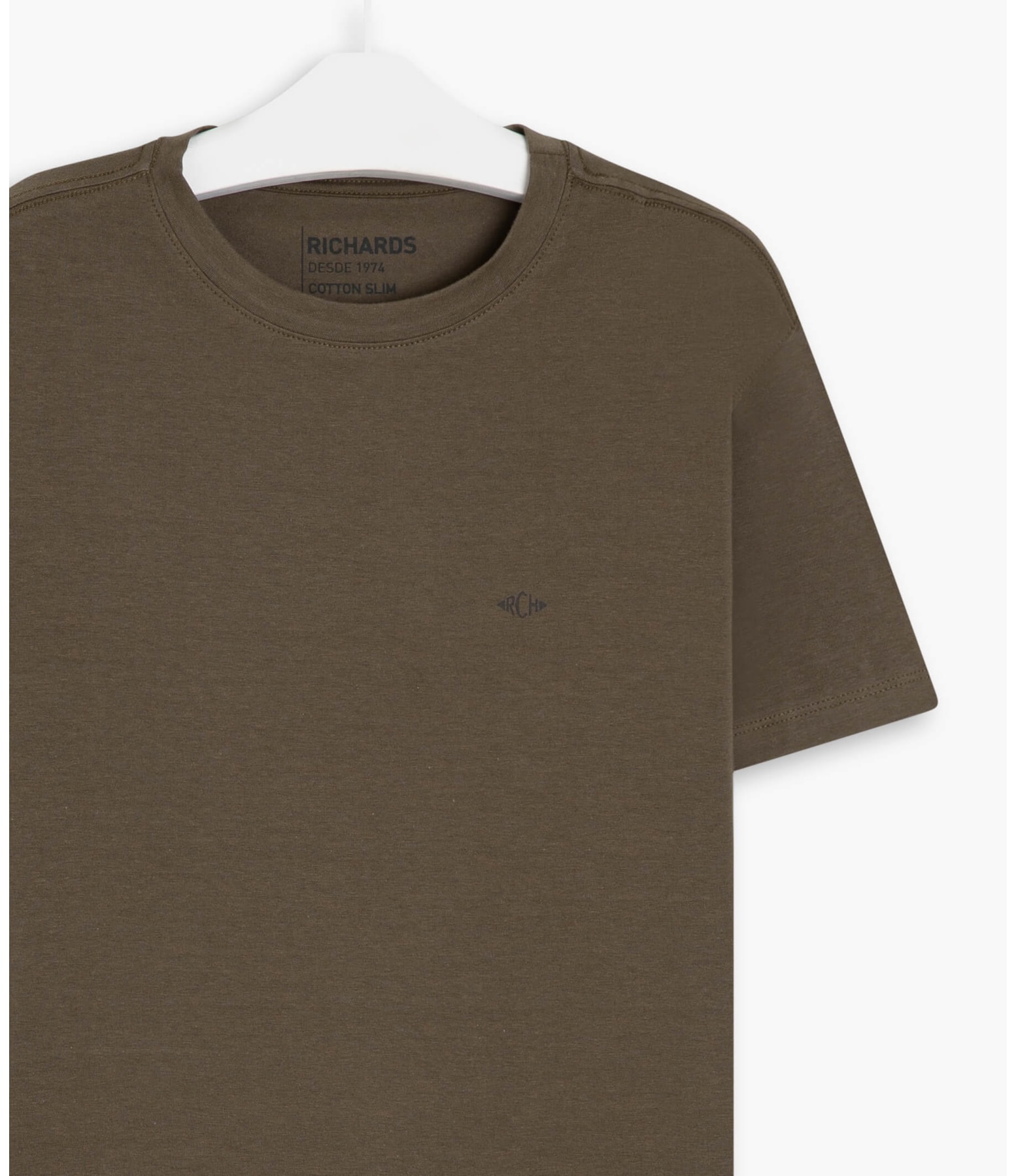 T-Shirt Cotton Slim Basic Tabaco
