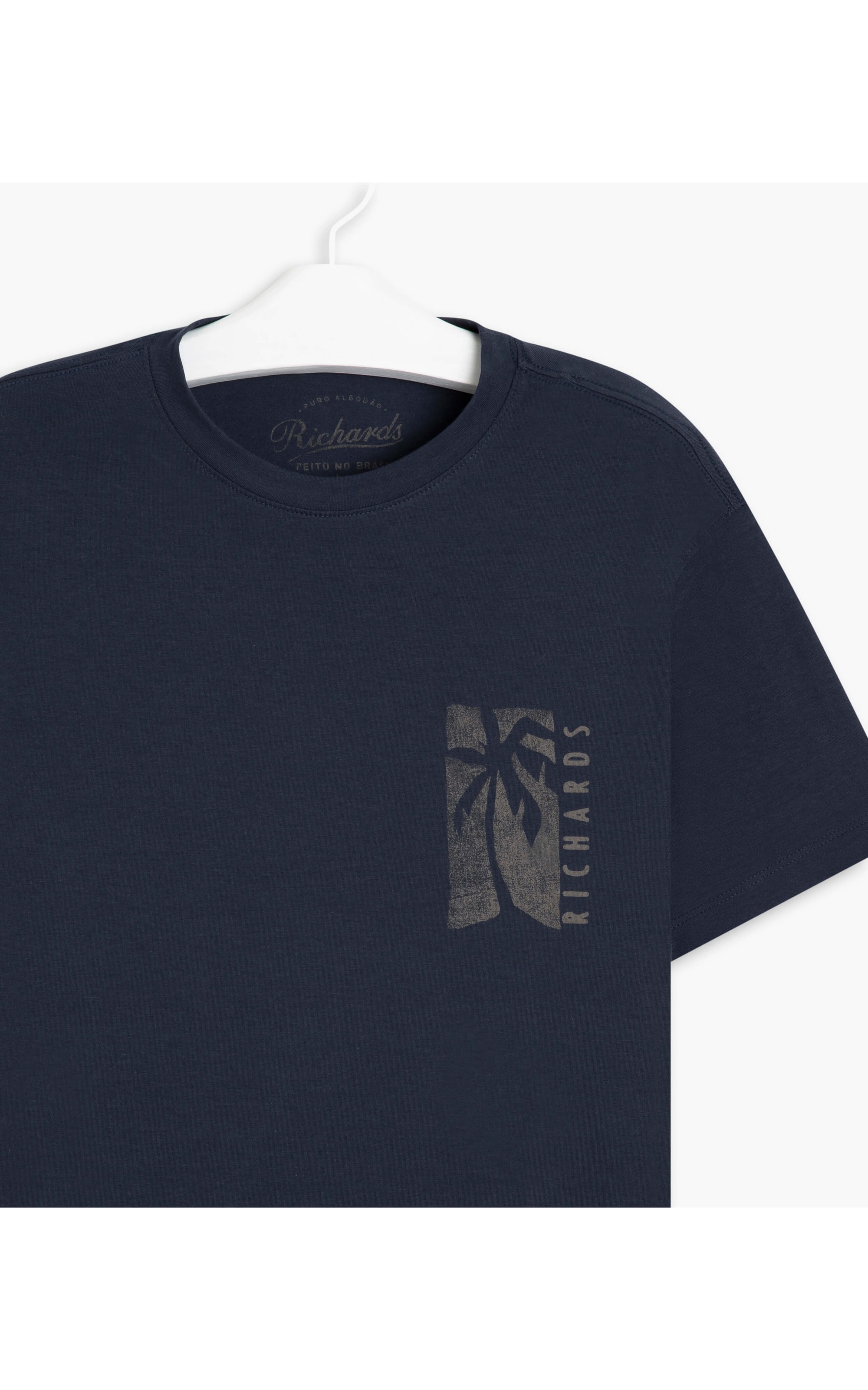 T-Shirt Cotton Slim Palm Shadow Marinho