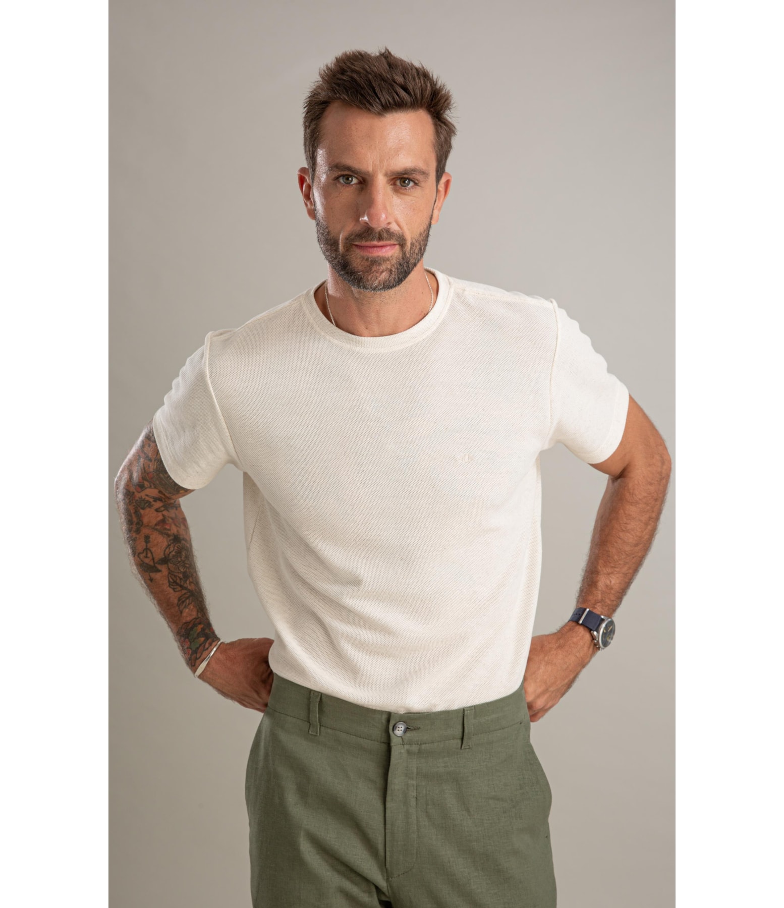 T-Shirt Favo Linho Bf Natural