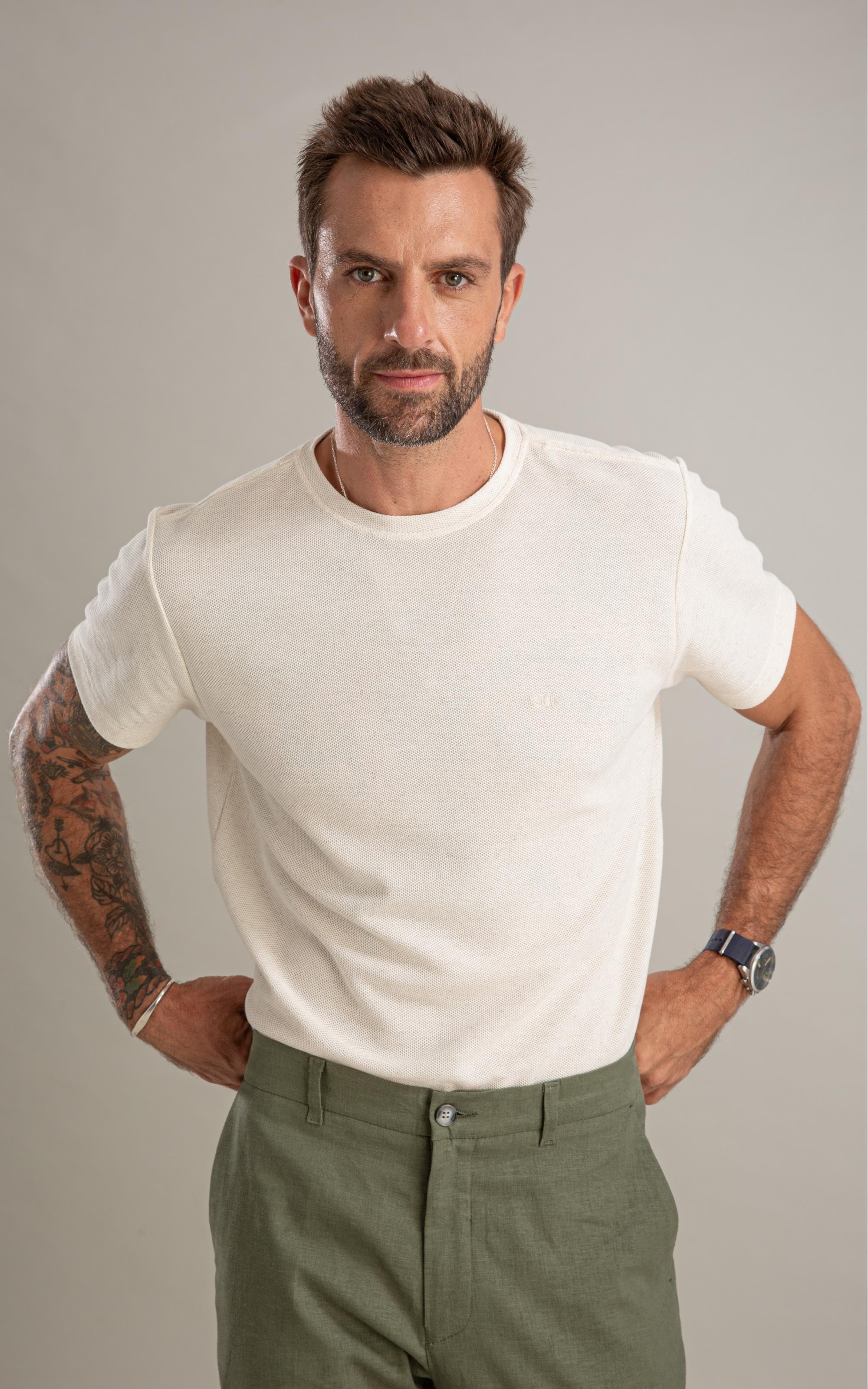 T-Shirt Favo Linho Bf Natural