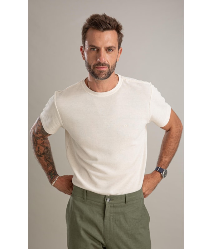 T-Shirt Favo Linho Bf Natural