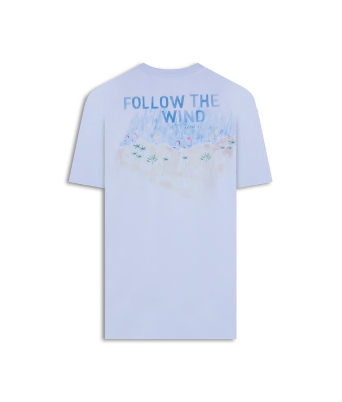 T-Shirt Follow The Wind Mc Bf Azul Seco
