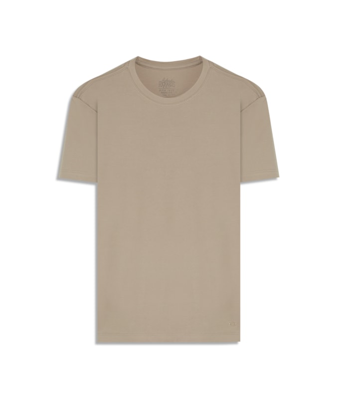T-Shirt Interlock Pima Mc Bf Areia