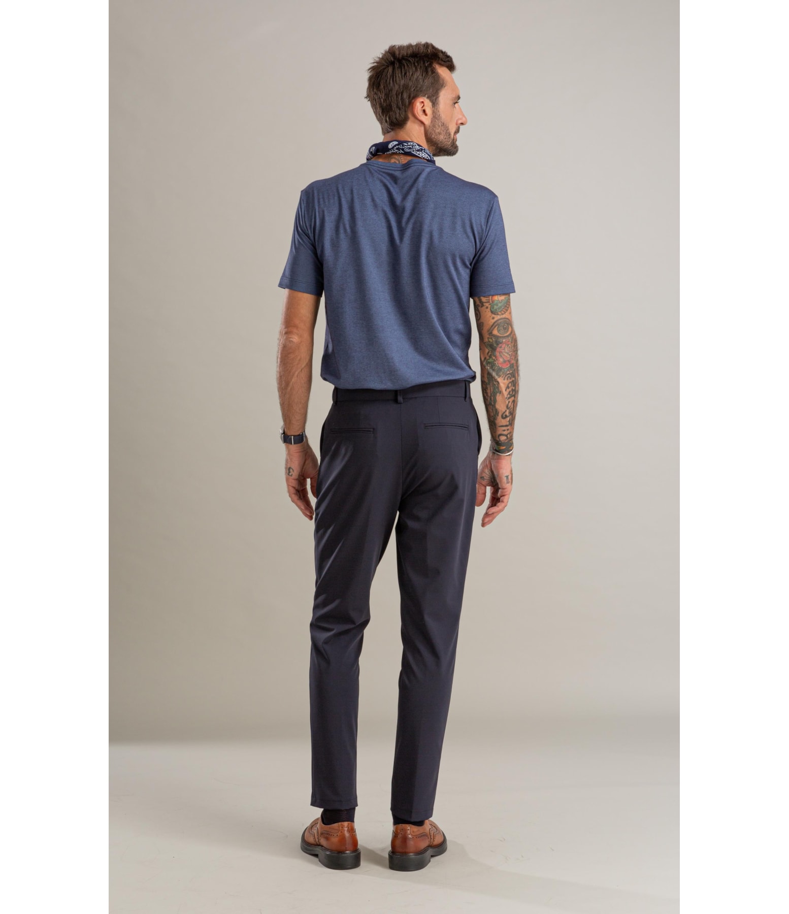 T-Shirt Interlock Pima Mc Bf Azul Pervante