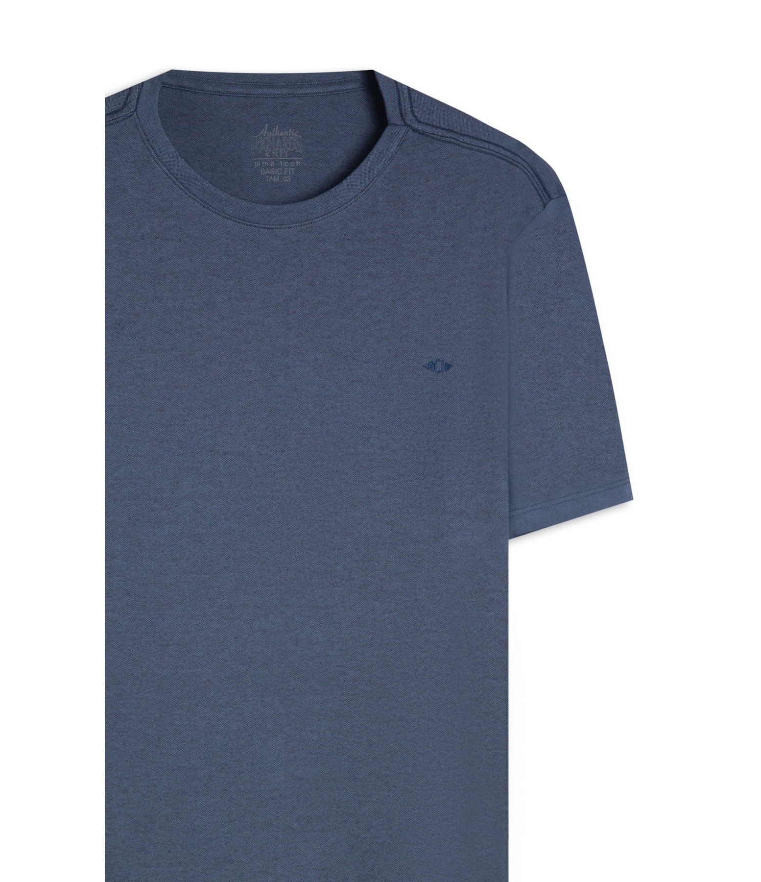 T-Shirt Interlock Pima Mc Bf Azul Pervante