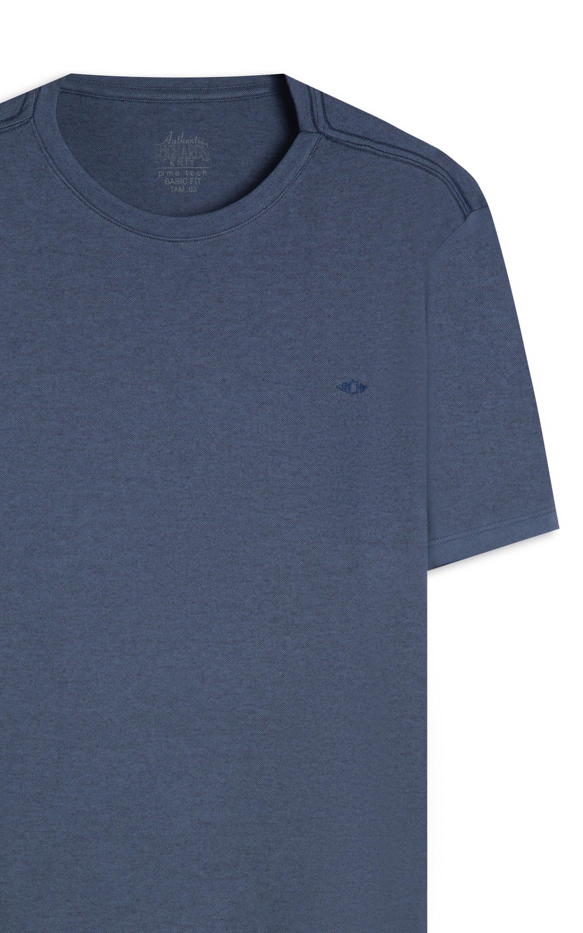 T-Shirt Interlock Pima Mc Bf Azul Pervante