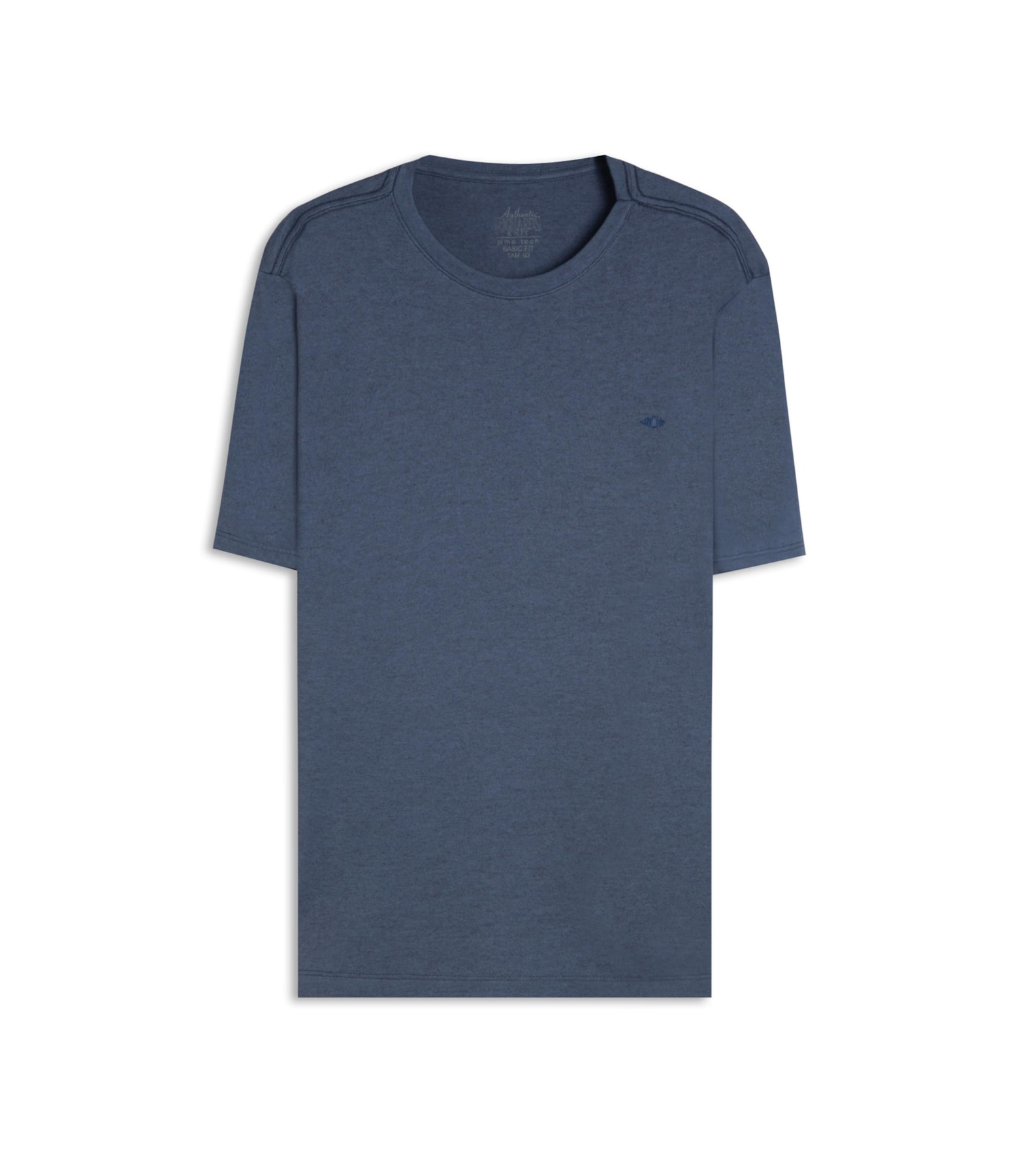 T-Shirt Interlock Pima Mc Bf Azul Pervante