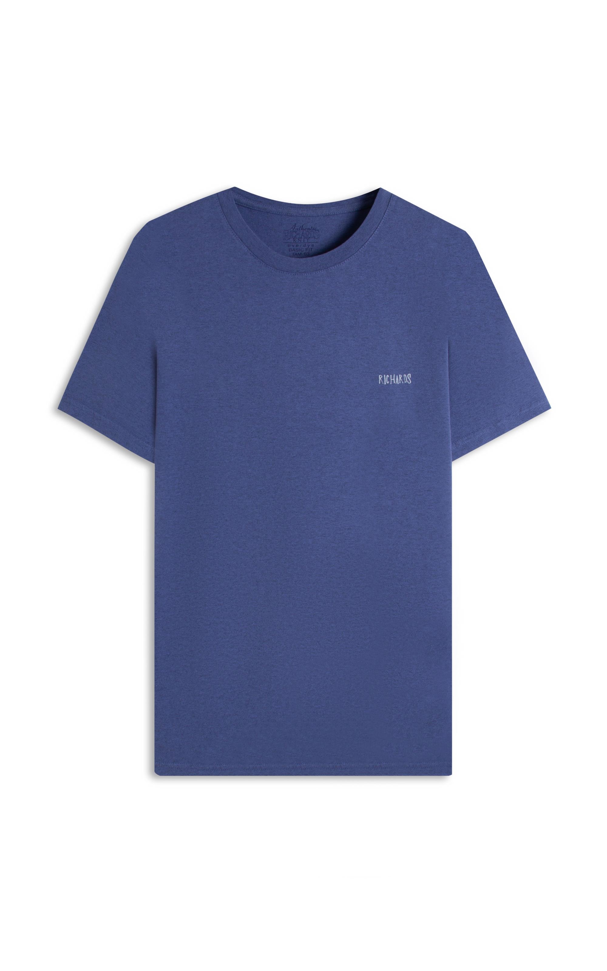 T-Shirt Jangada Overdye Mc Bf Azul Jeans Mescla