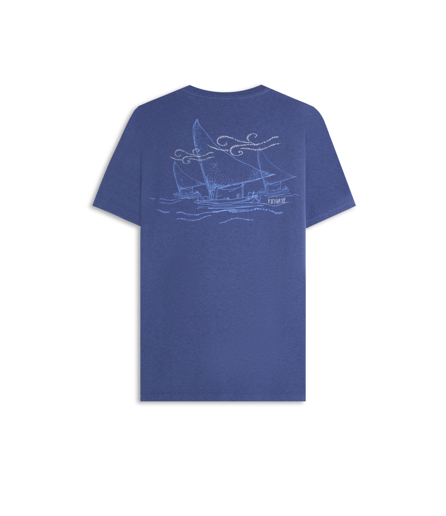 T-Shirt Jangada Overdye Mc Bf Azul Jeans Mescla