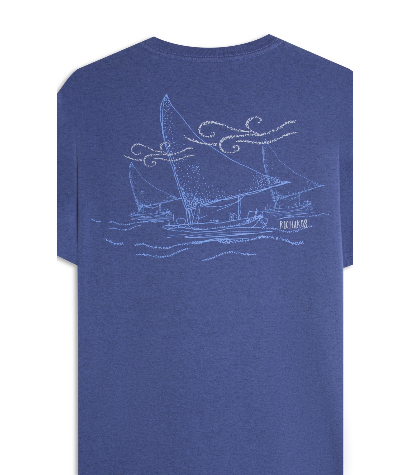 T-Shirt Jangada Overdye Mc Bf Azul Jeans Mescla