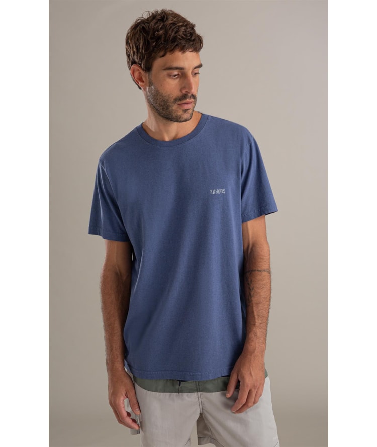 T-Shirt Jangada Overdye Mc Bf Azul Jeans Mescla