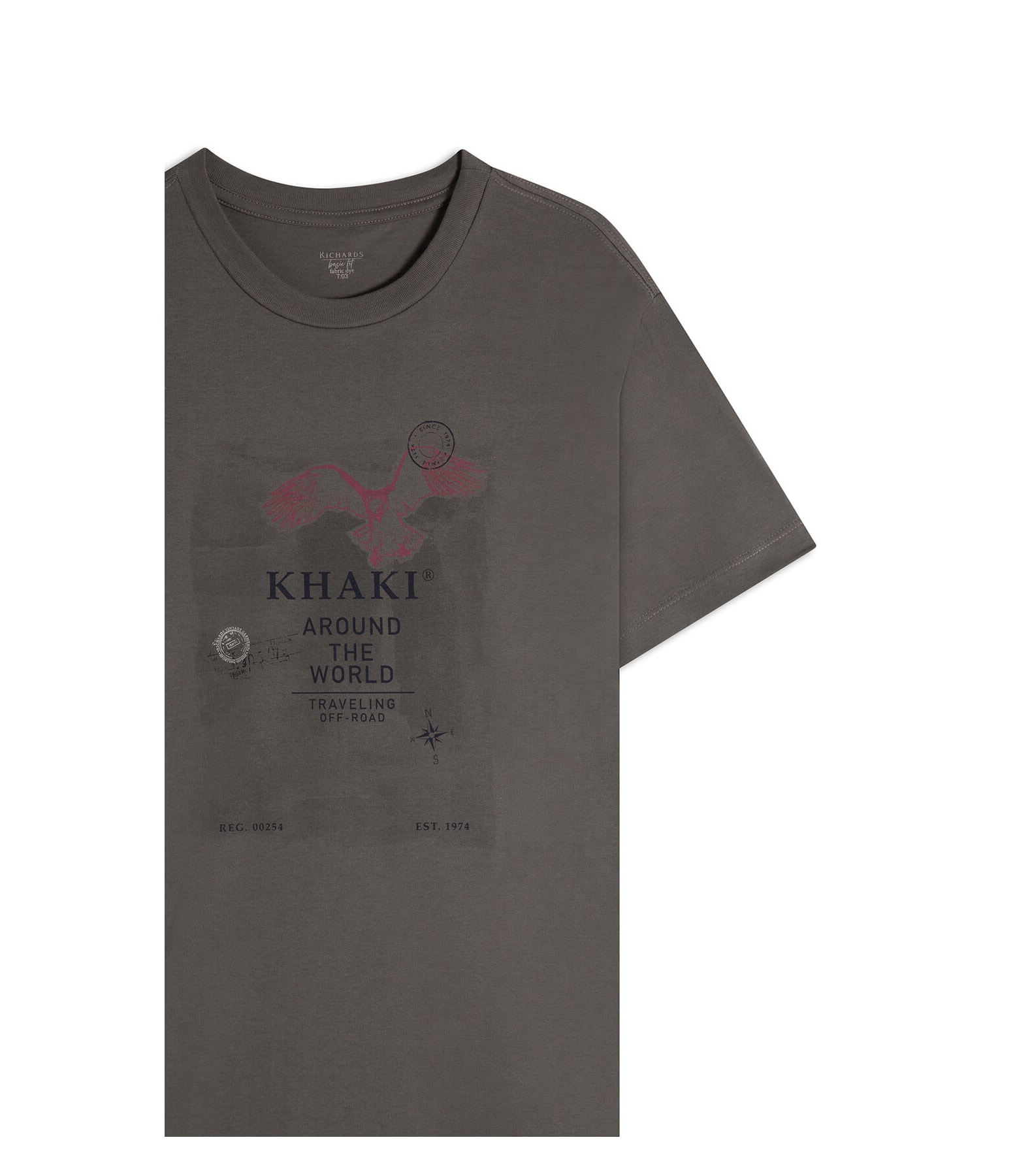 T-Shirt Khaki Around The World Basic Fit Tabaco
