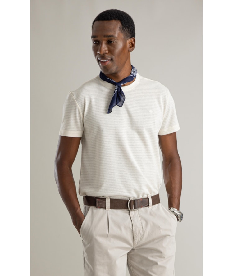 T-Shirt Linen Malha Aura Bf Natural