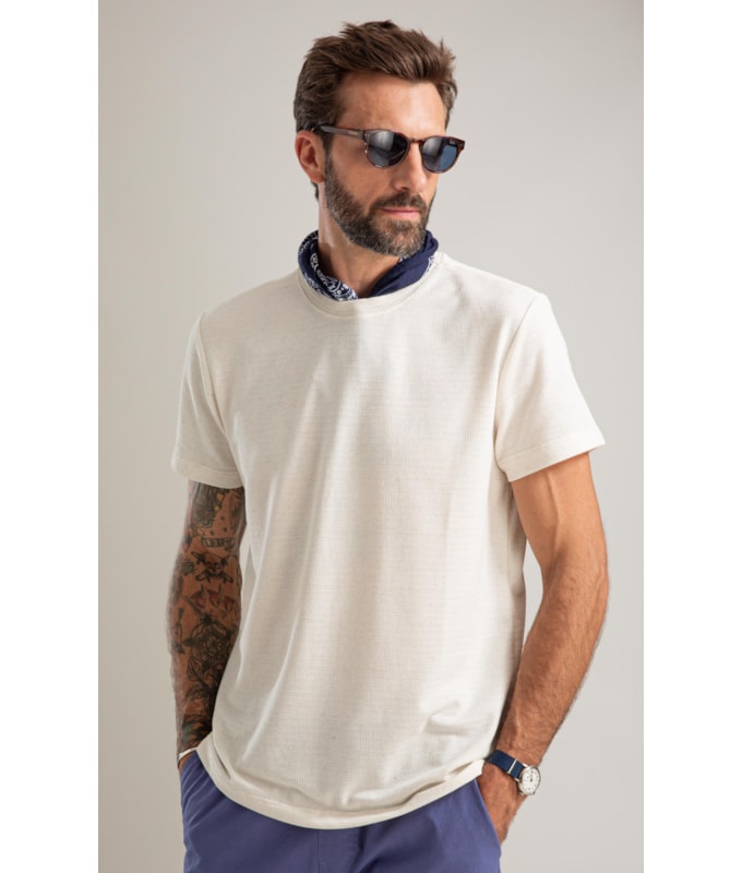 T-Shirt Linen Malha Gales Mc Bf Natural