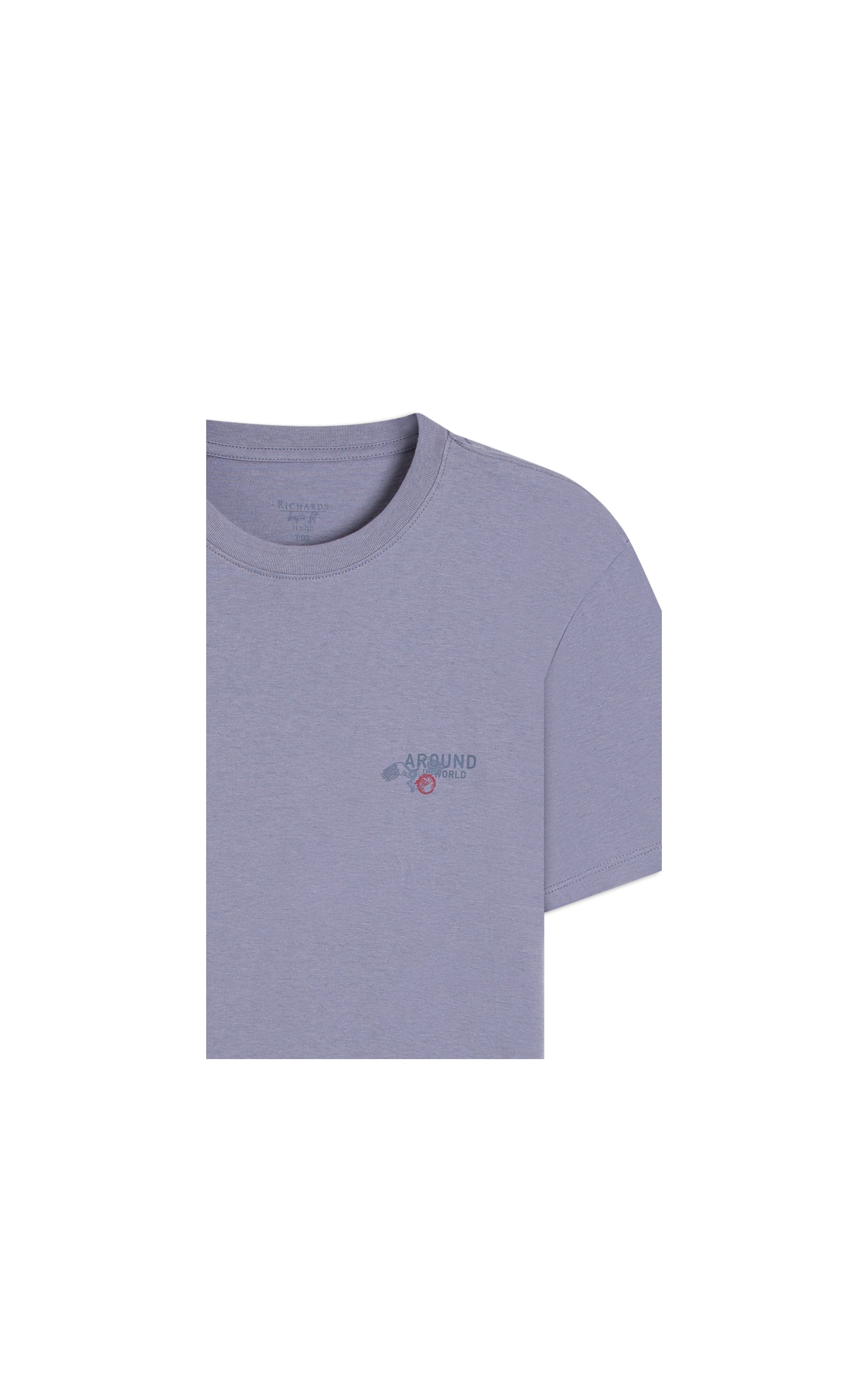 T-Shirt Linho  Around The World  Basic Fit Purple Gray