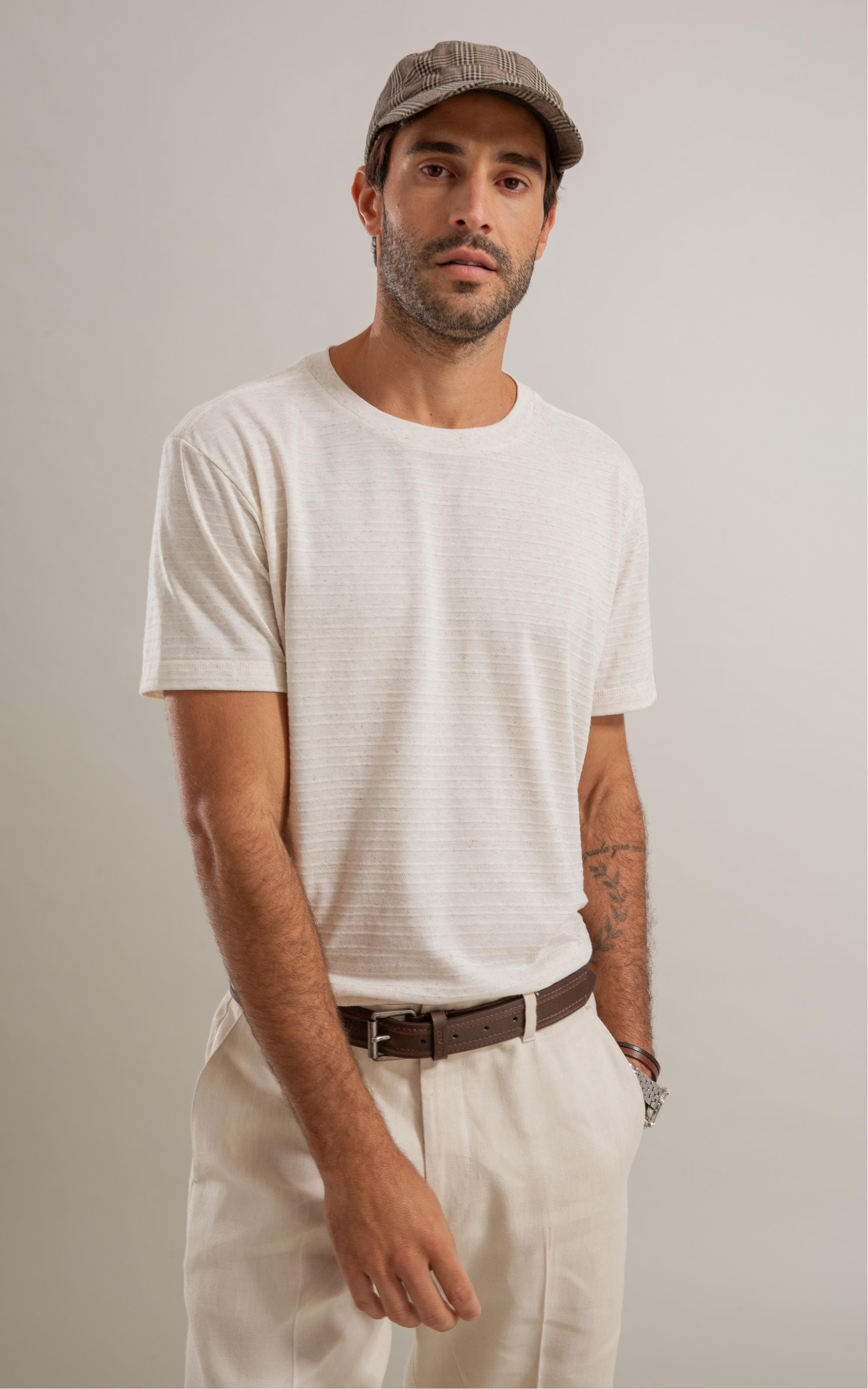 T-Shirt Linho  District  Bf Natural