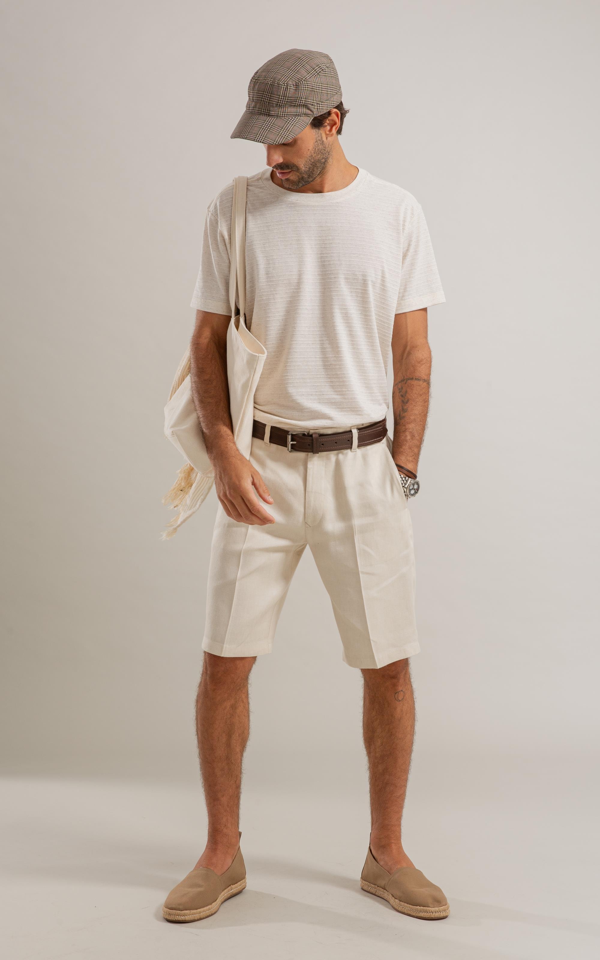 T-Shirt Linho  District  Bf Natural