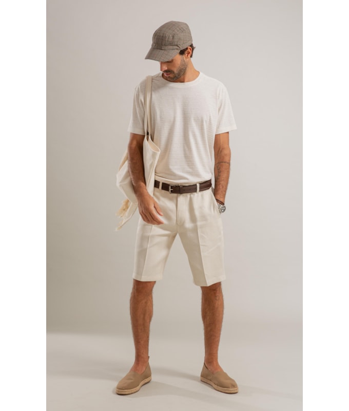 T-Shirt Linho  District  Bf Natural