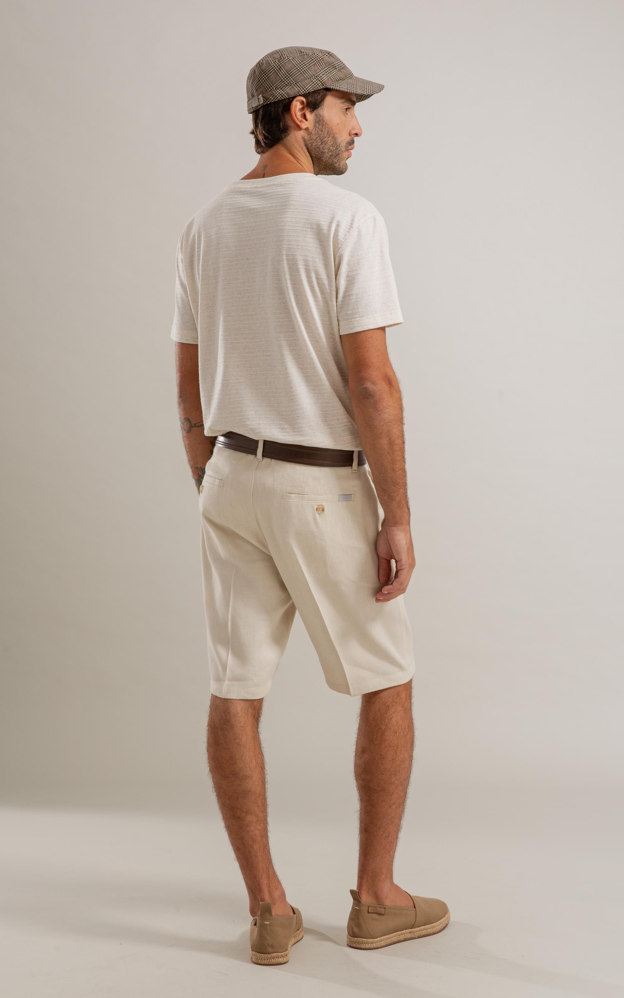 T-Shirt Linho  District  Bf Natural