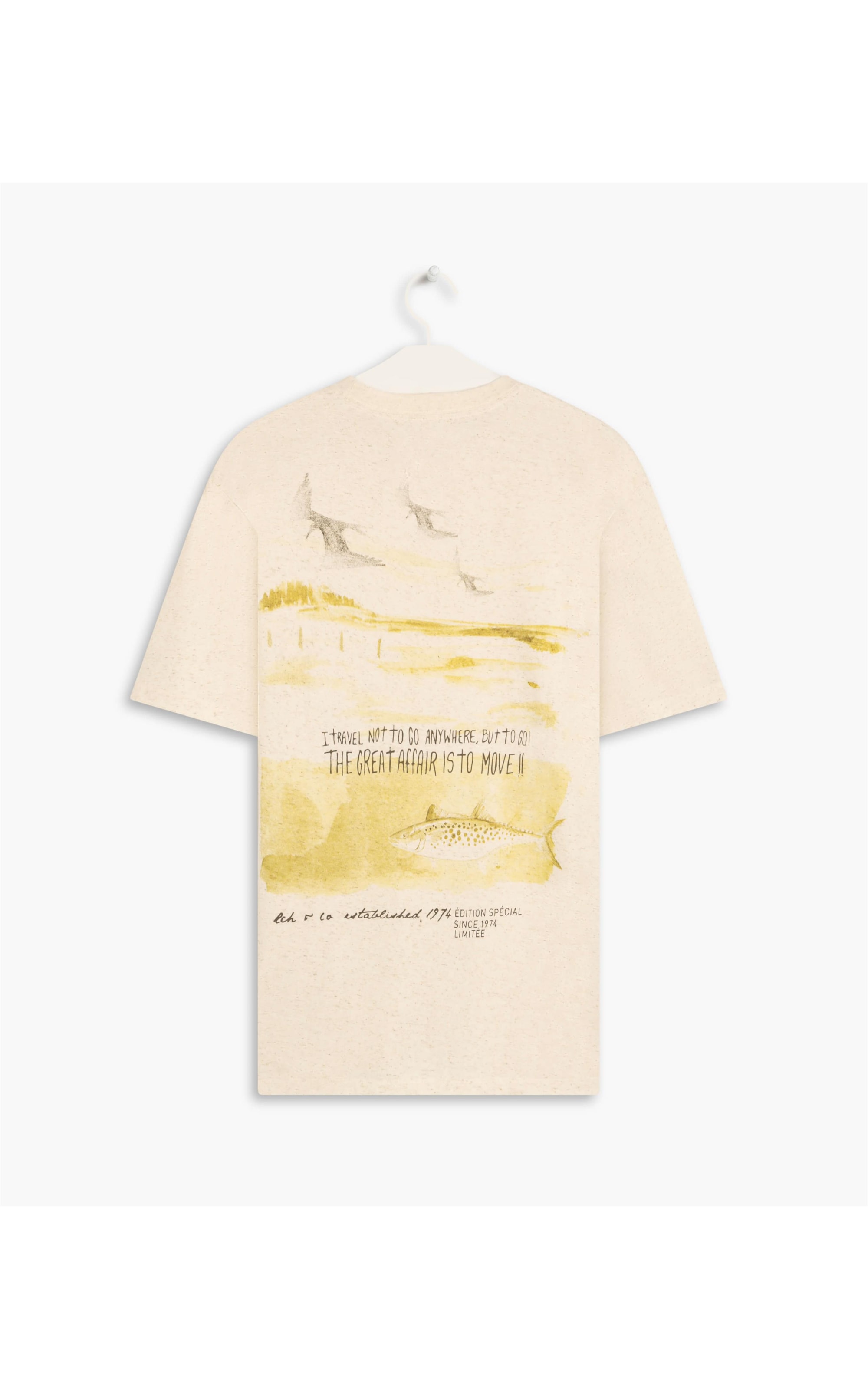 T-Shirt Linho  Fish In The Water Natural