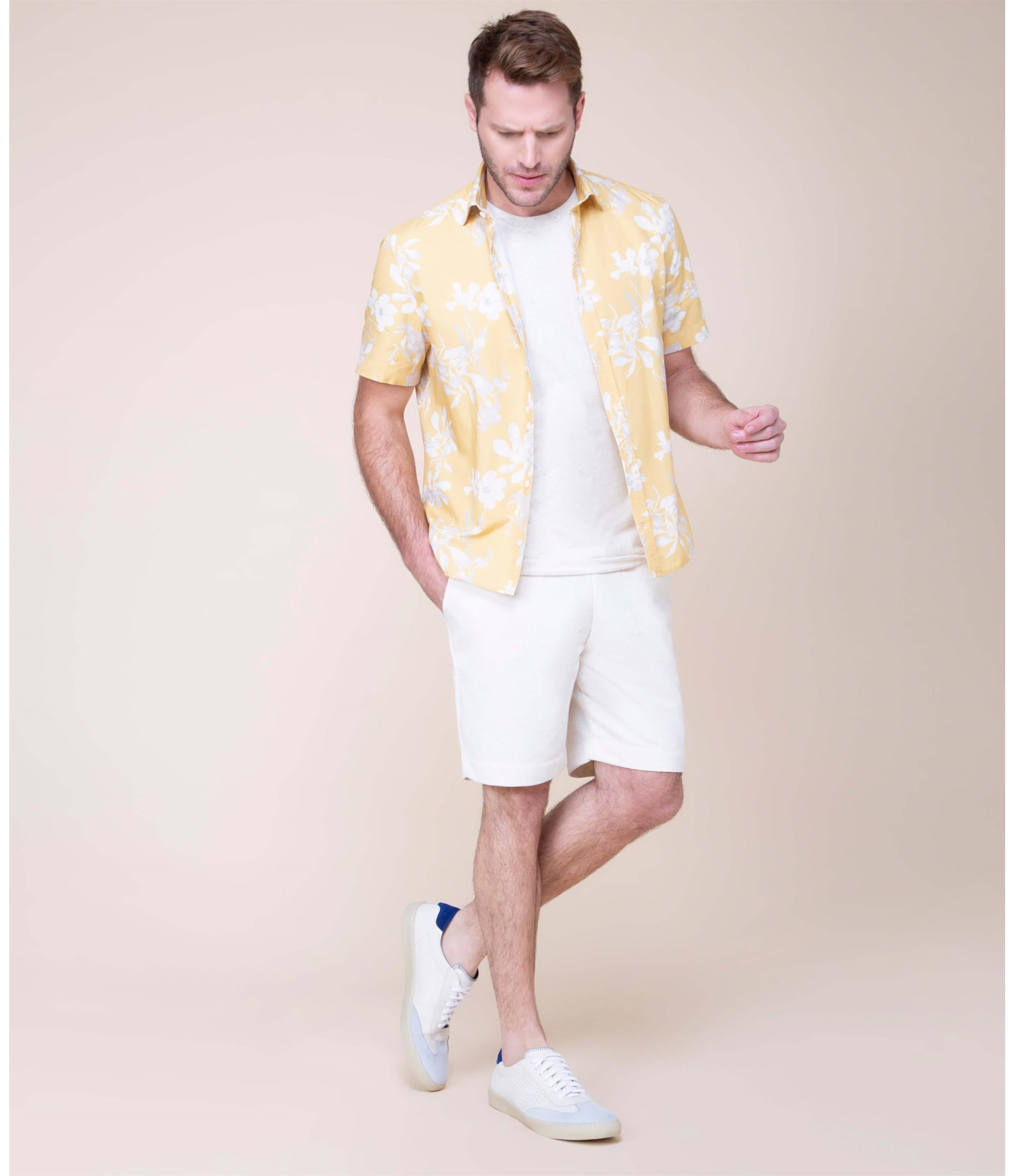 T-Shirt Linho Folhas Natural