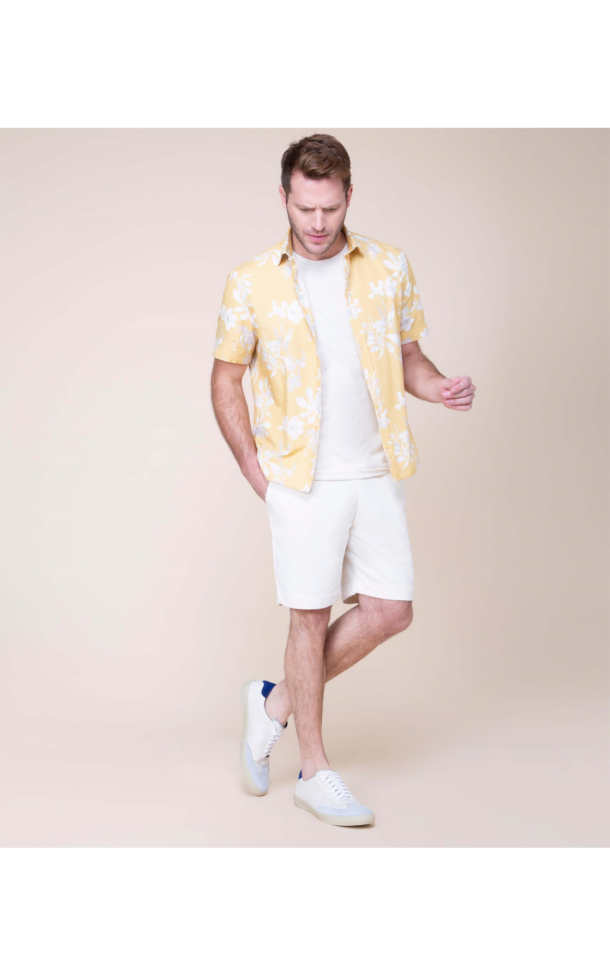 T-Shirt Linho Folhas Natural