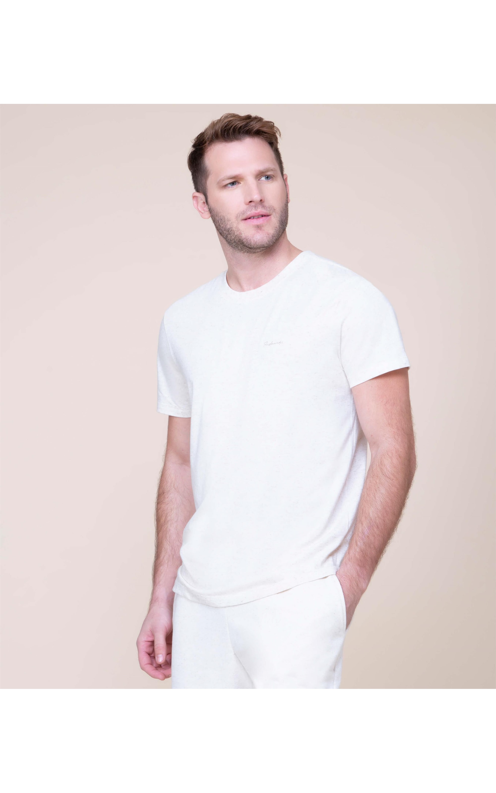 T-Shirt Linho Folhas Natural