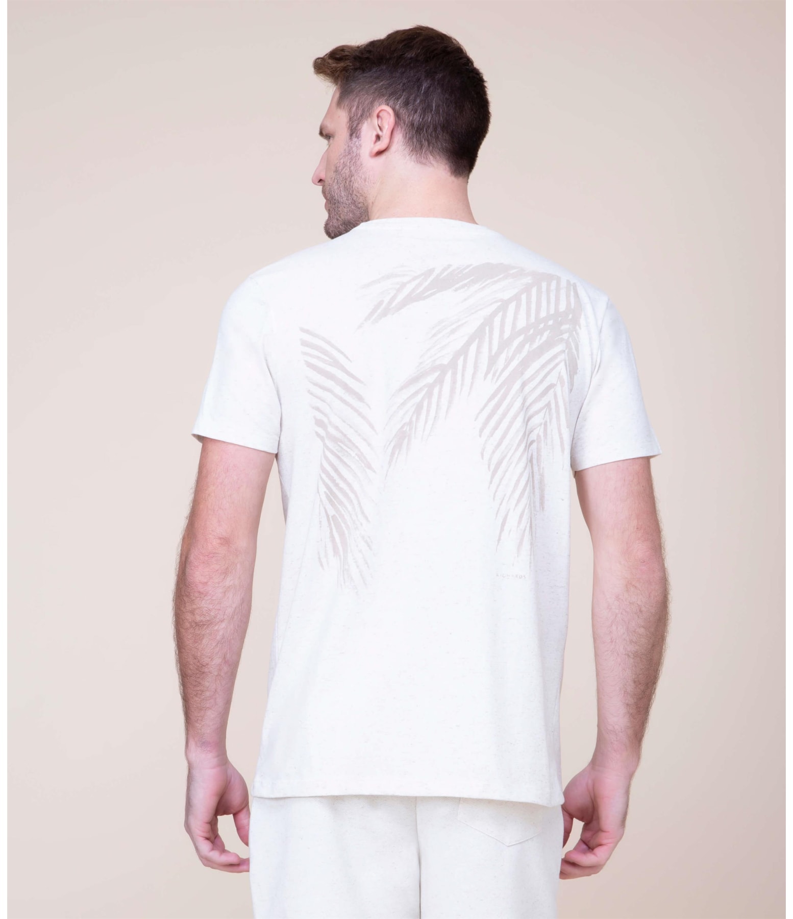 T-Shirt Linho Folhas Natural